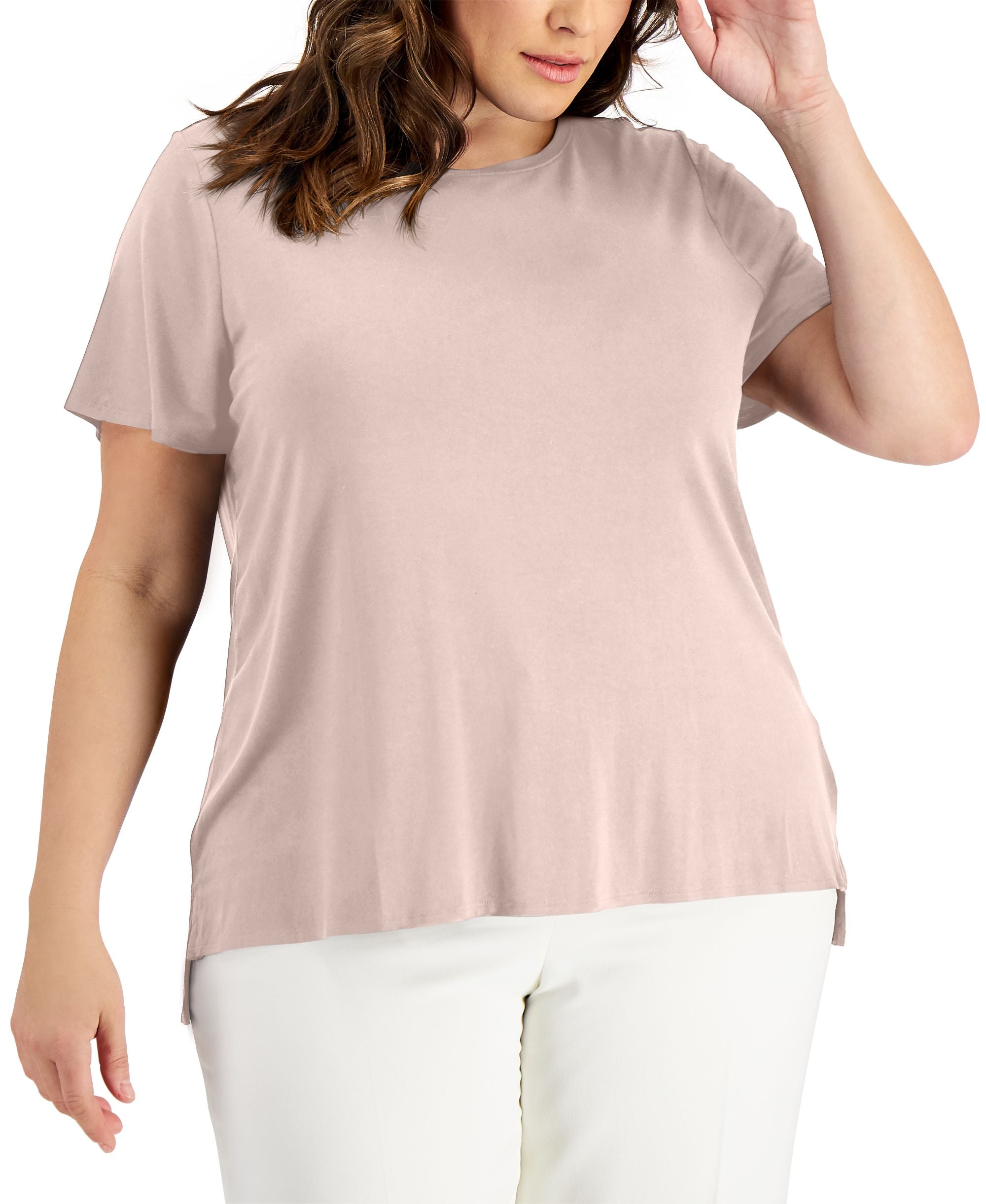 Alfani Plus Size Solid T-Modern Shirt