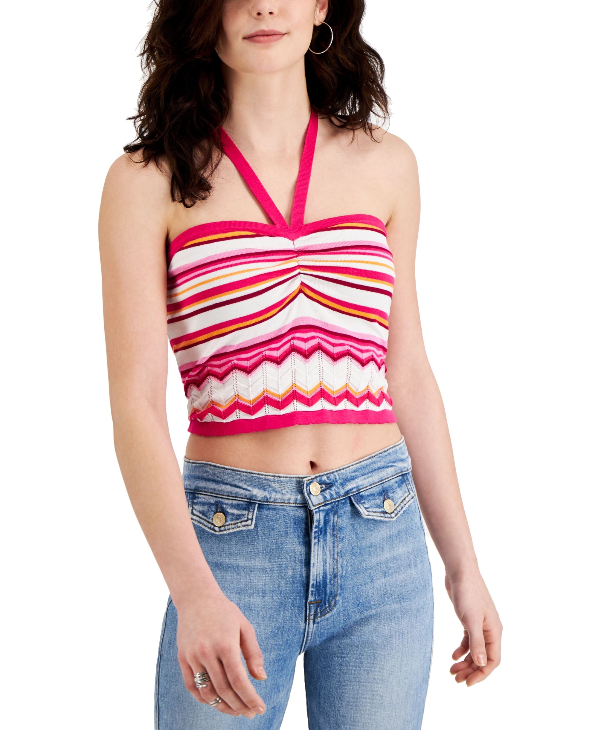 Juniors' Zig Zag Halter Tank Premium Top