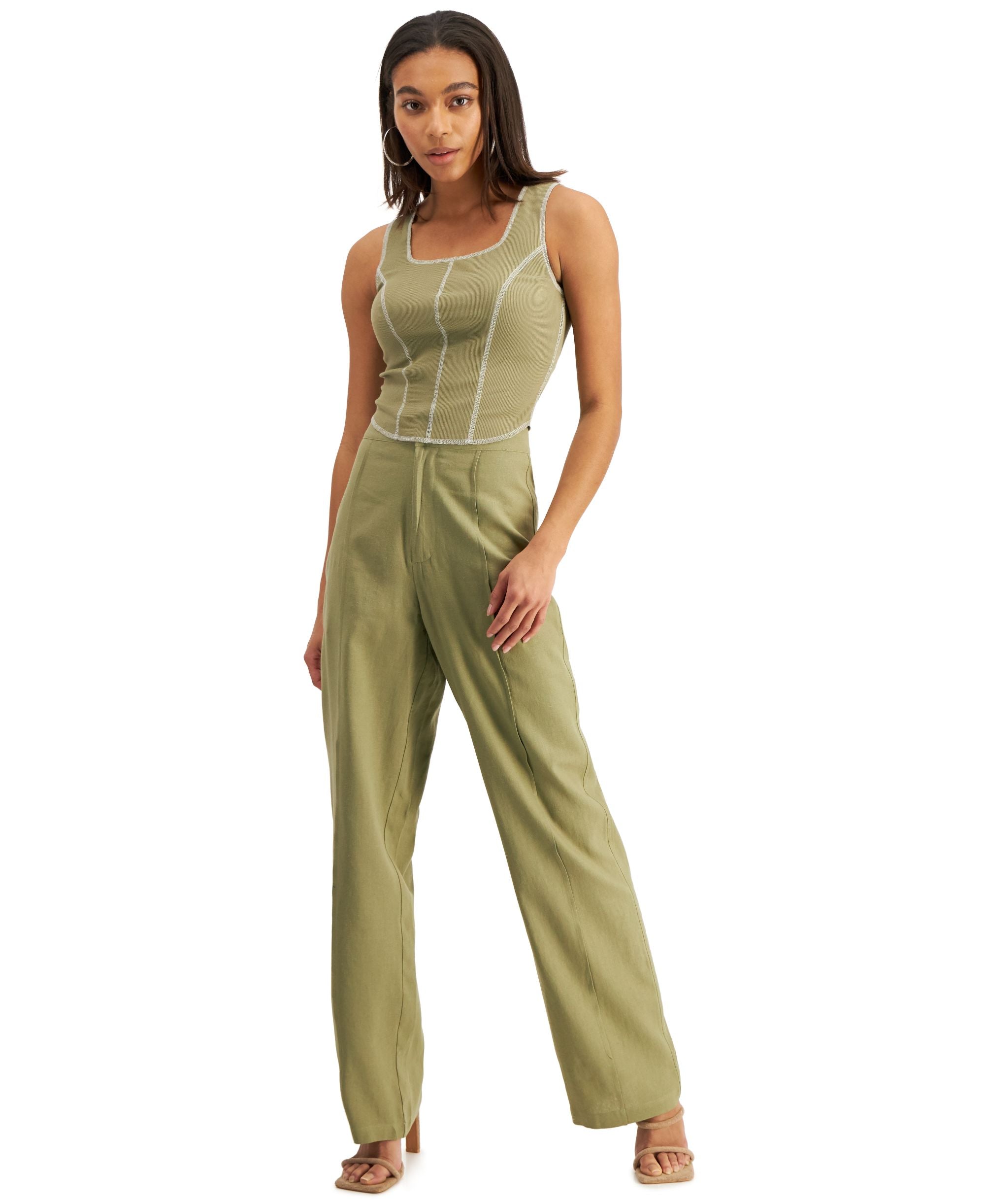 Now This Womens Seam Detail Corset Tank Premium Top