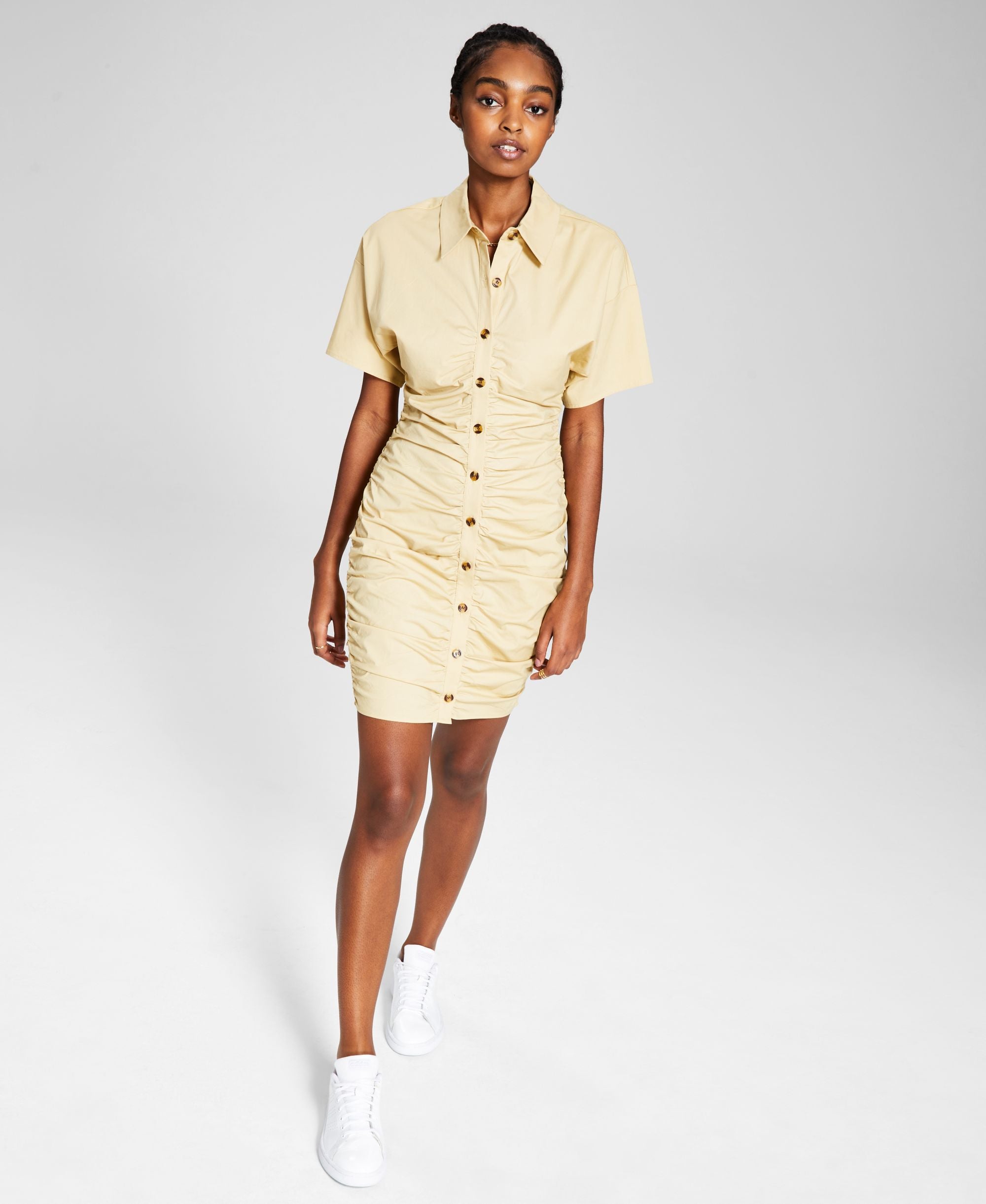 Now This Womens Button-Front Dress