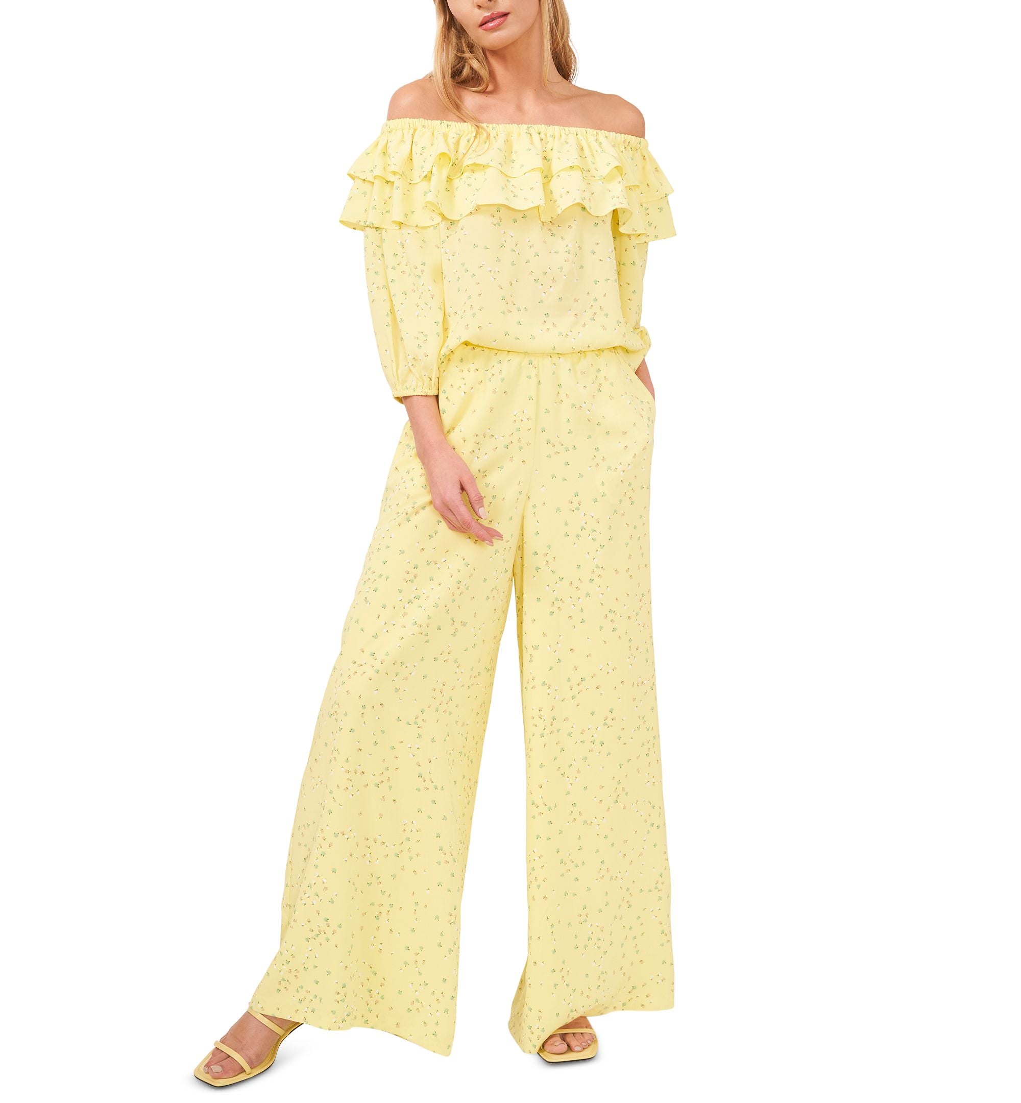 Riley Rae Floral Print Draped Signature Pants