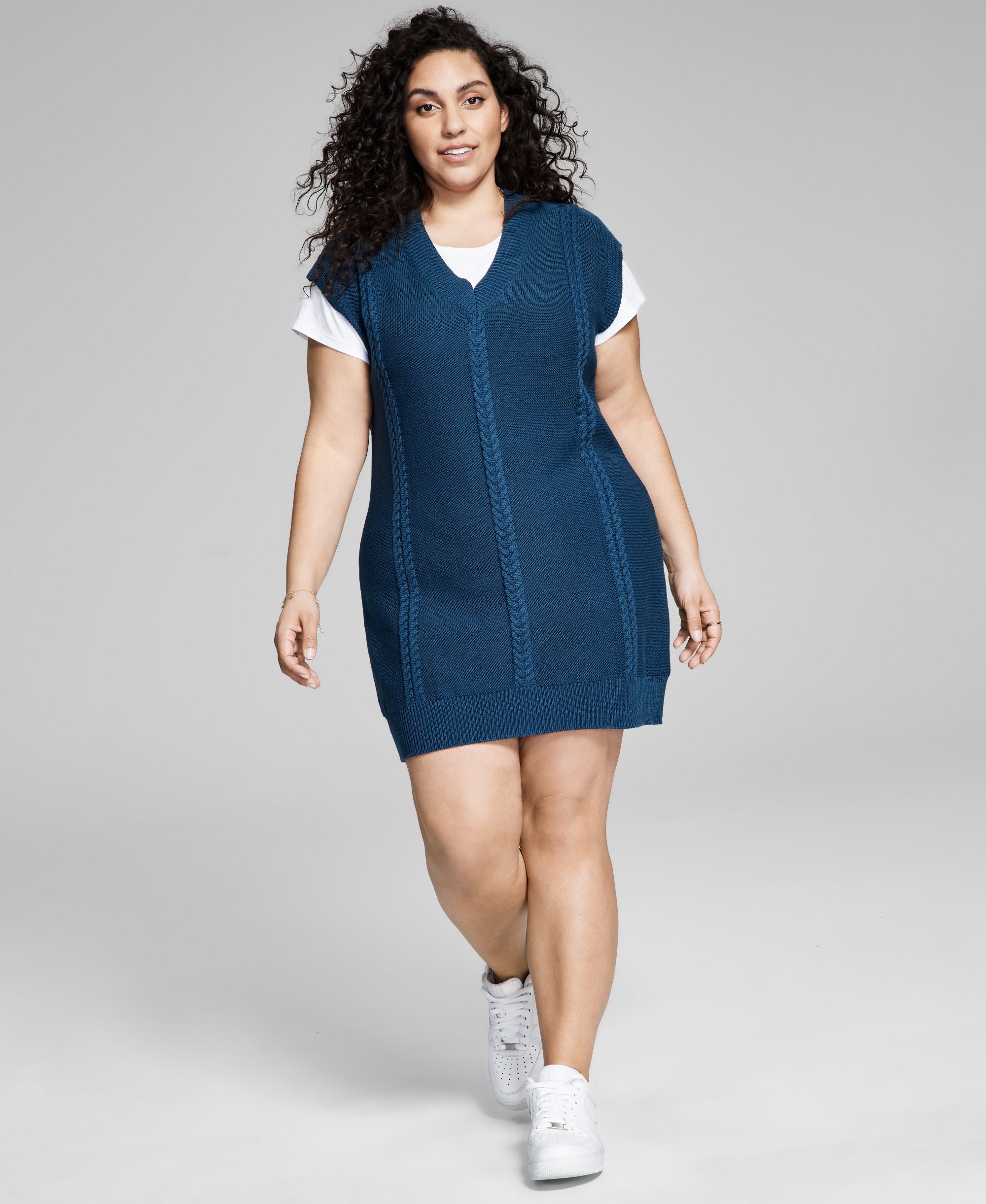 Now This Modern Plus Size Sweater Vest Dress