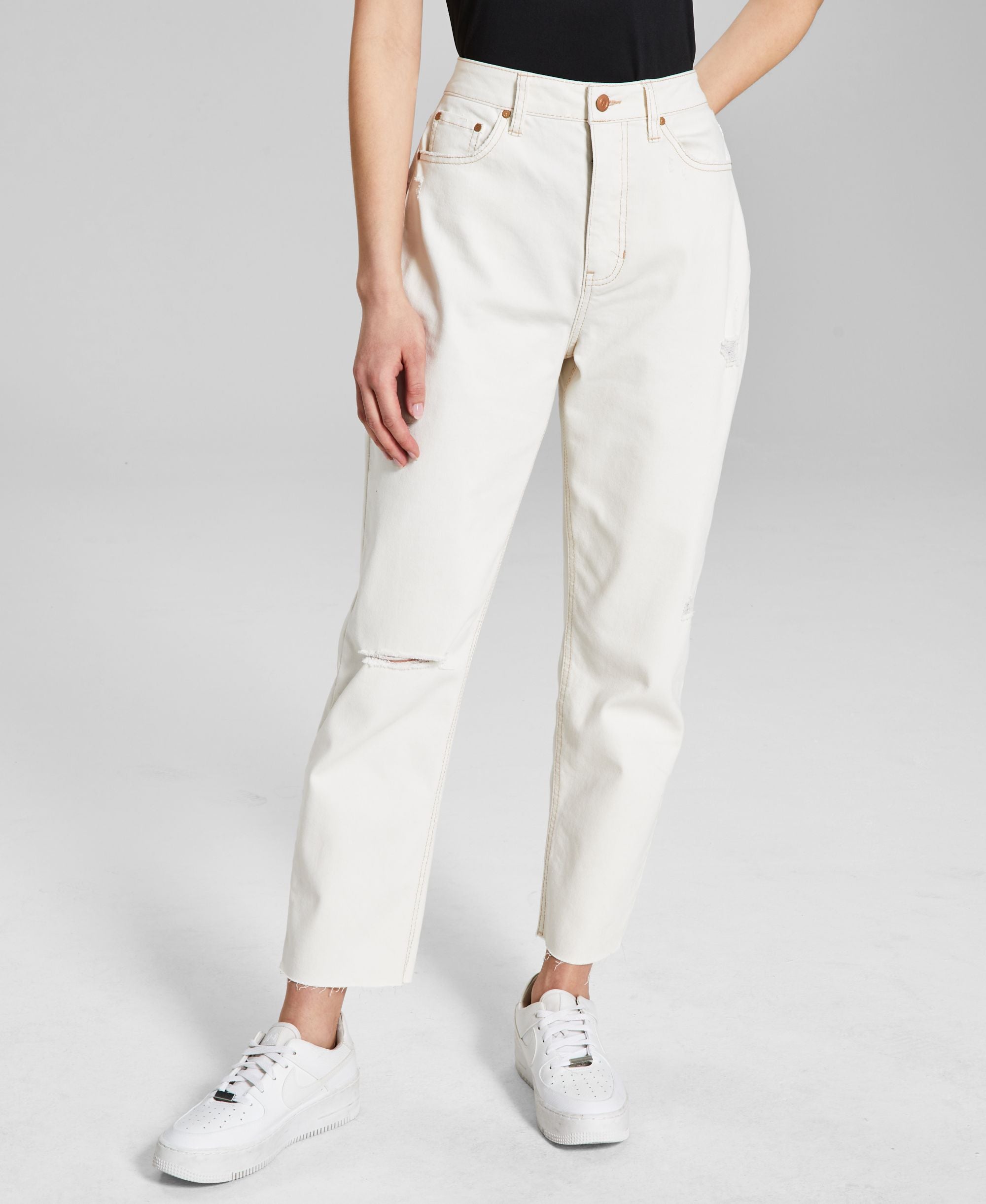 Now This Womens Ripped Mom Premium Jeans