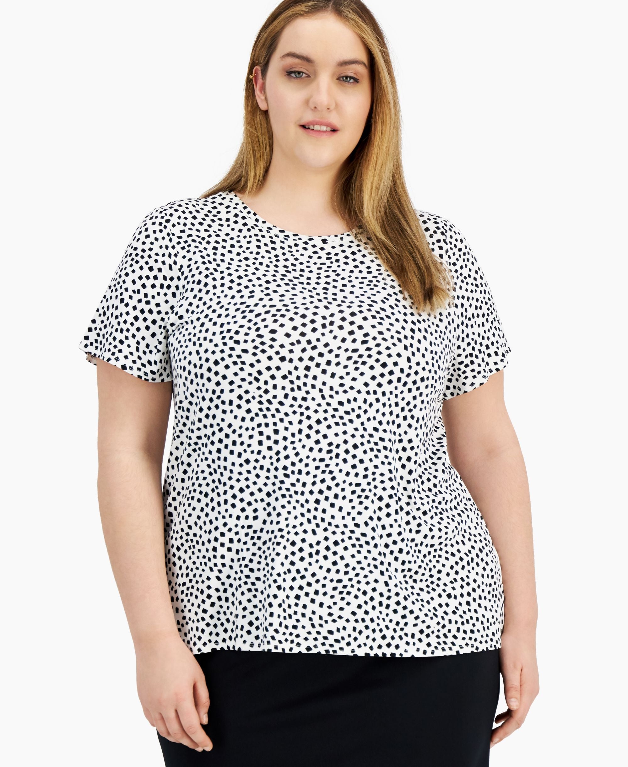 Alfani Plus Size Printed T-Modern Shirt
