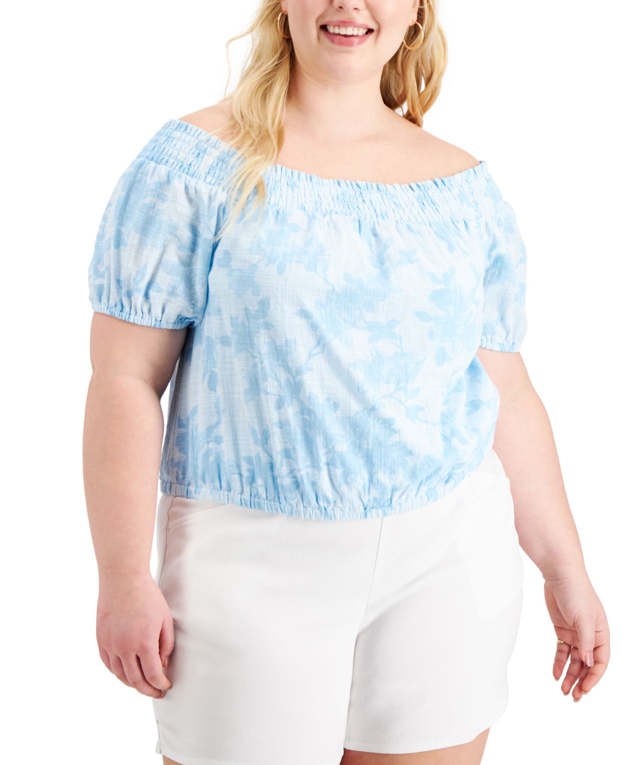INC International Concepts Plus Size Jolene Off The Shoulder Premium Top