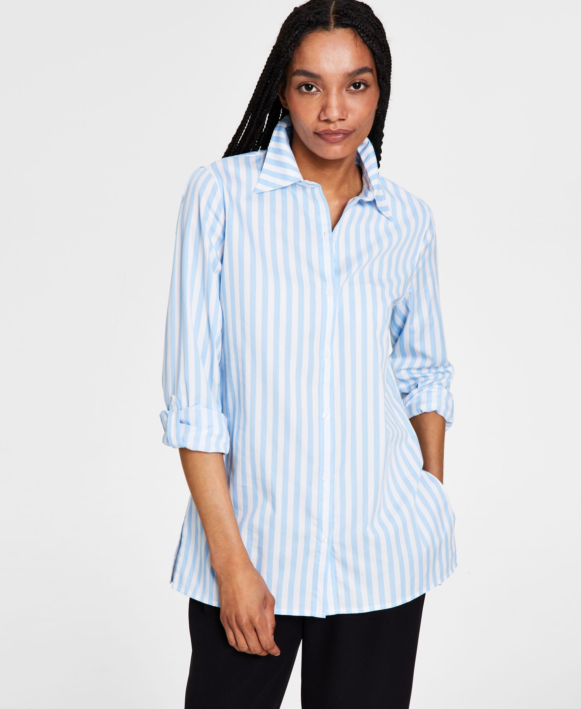 Bar III Womens Oversized Modern Shirt