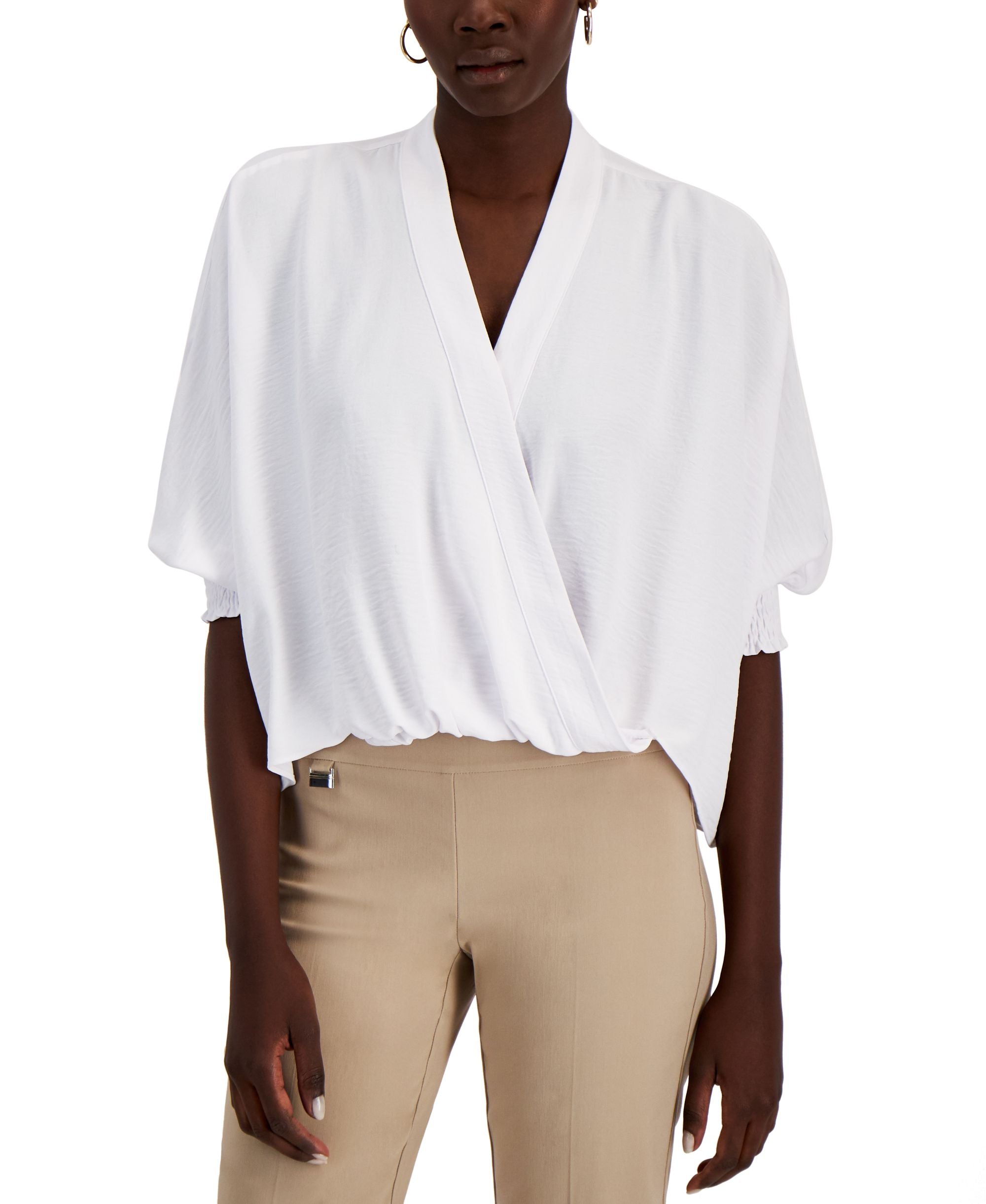 Alfani Petite Surplice Signature Blouse