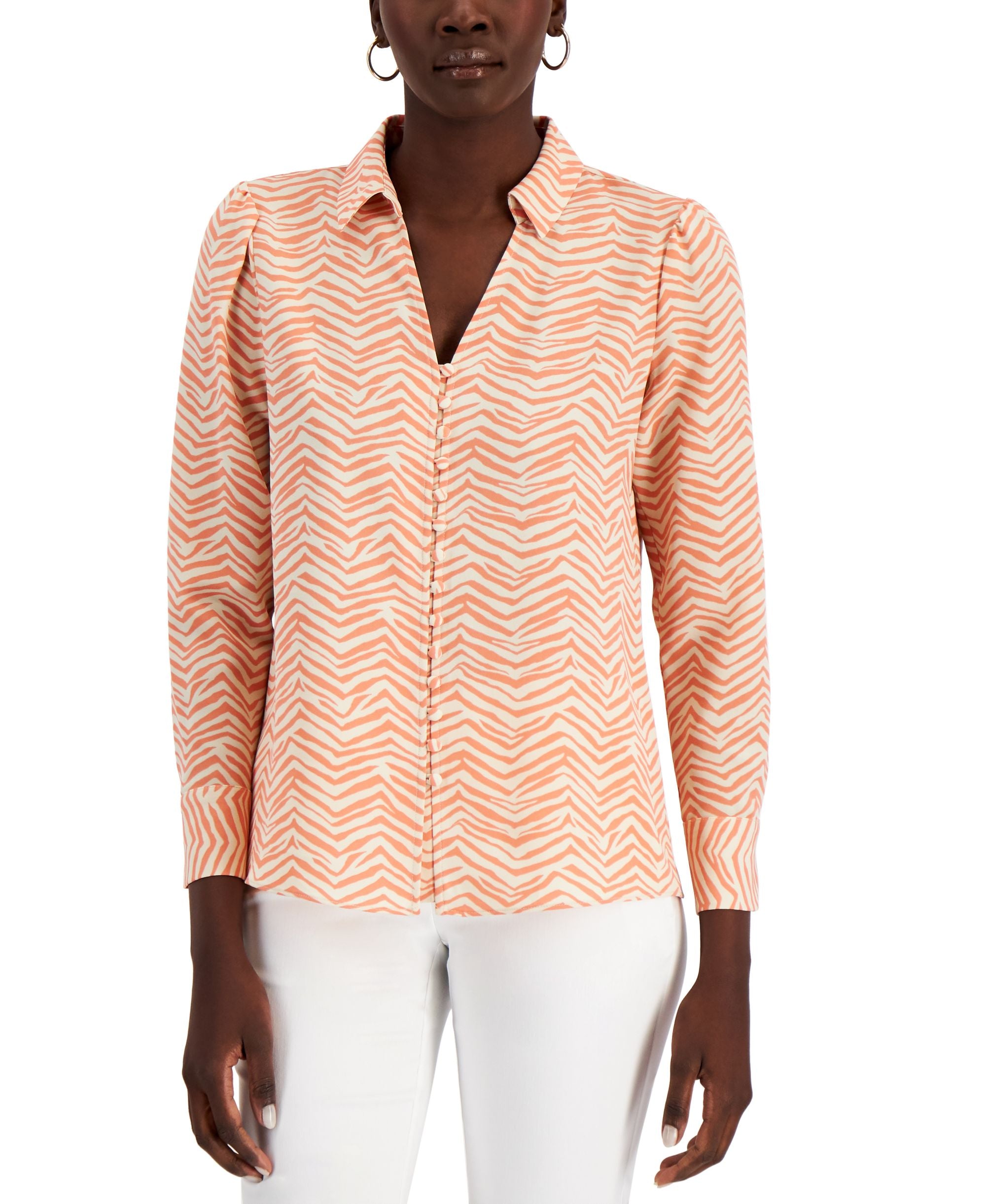 Alfani Long-Sleeve Button Up Modern Shirt