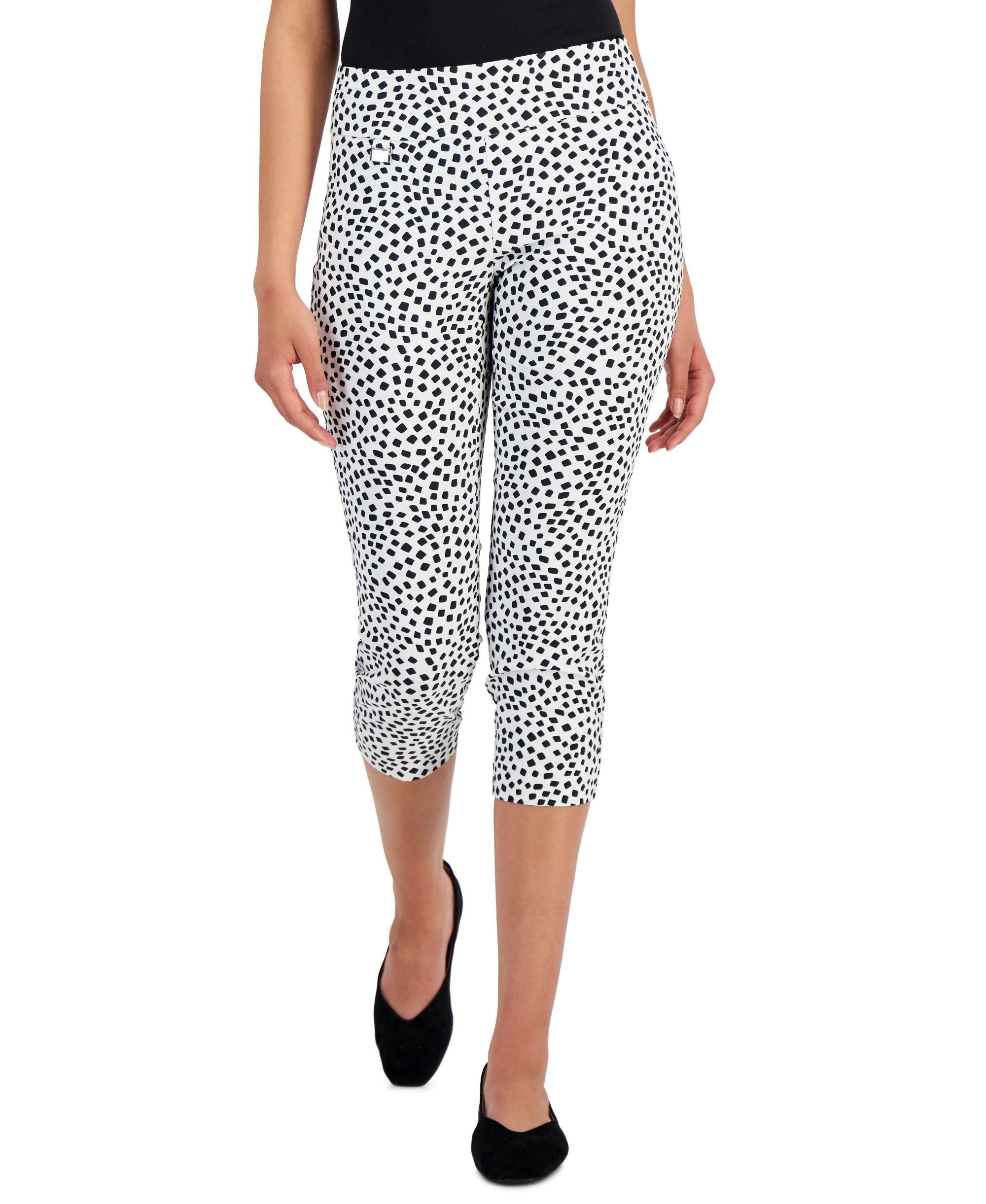 Alfani Essential Textured Capri-Length Comfort-Waist With Tummy Control
