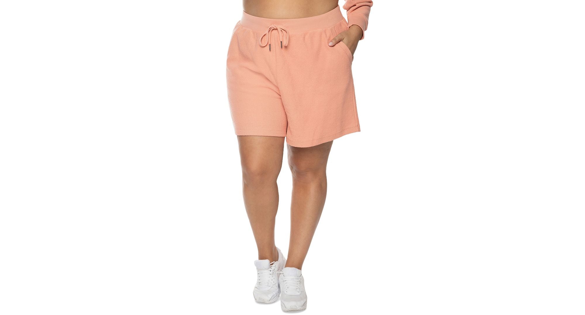 Black Tape Modern Plus Size Cotton Ribbed Drawstring Premium Shorts