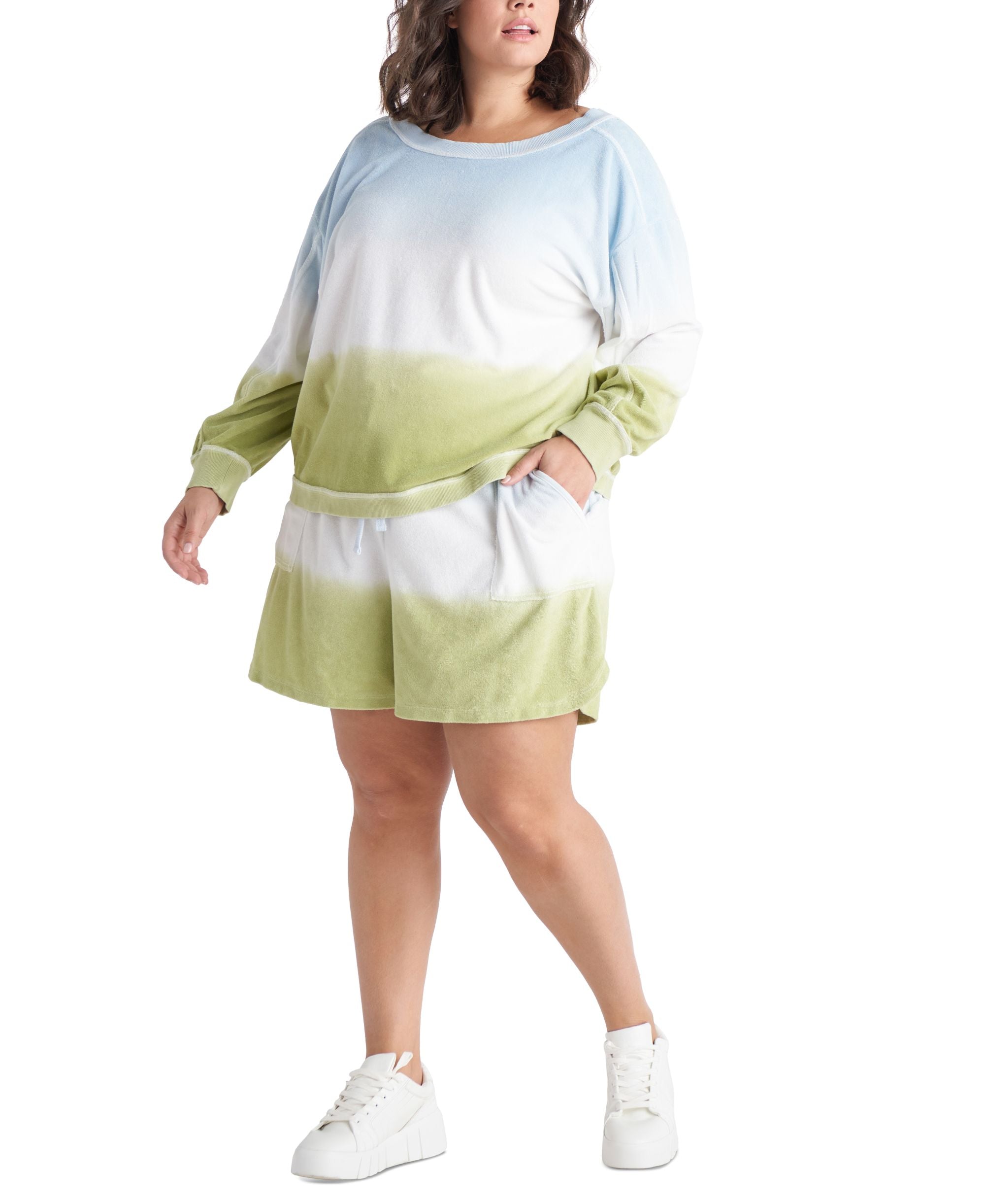 Black Tape Modern Plus Size Dip Dyed Drawstring Premium Shorts