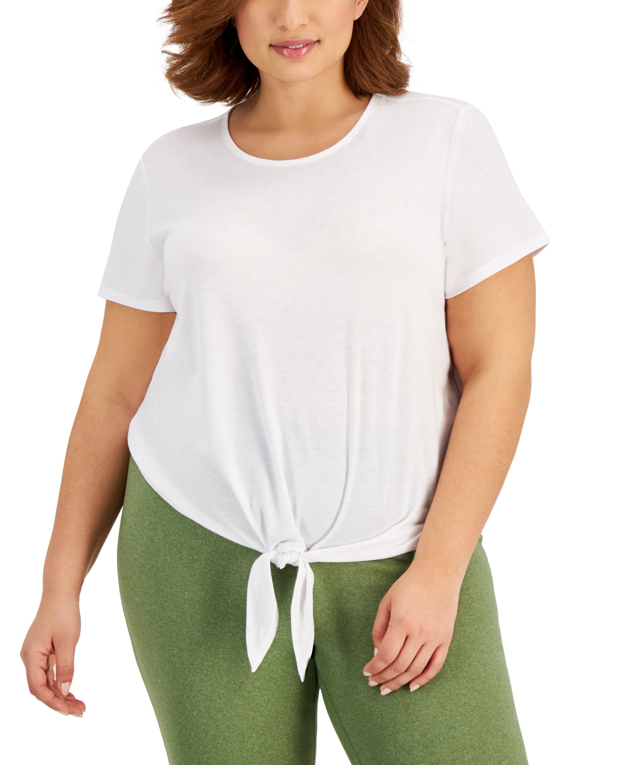 ID Ideology Plus Size Tie Front T-Modern Shirt
