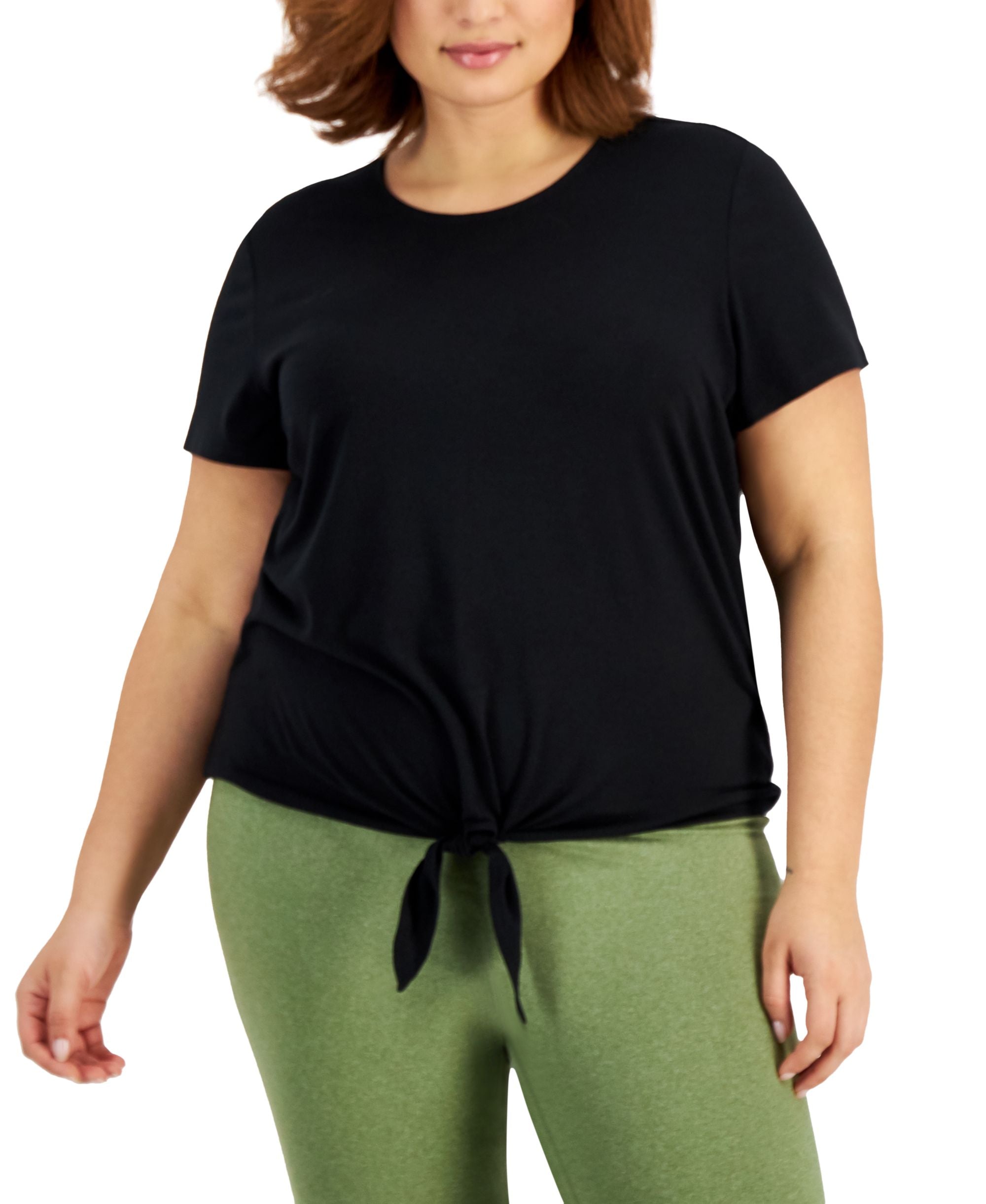 ID Ideology Plus Size Tie Front T-Modern Shirt