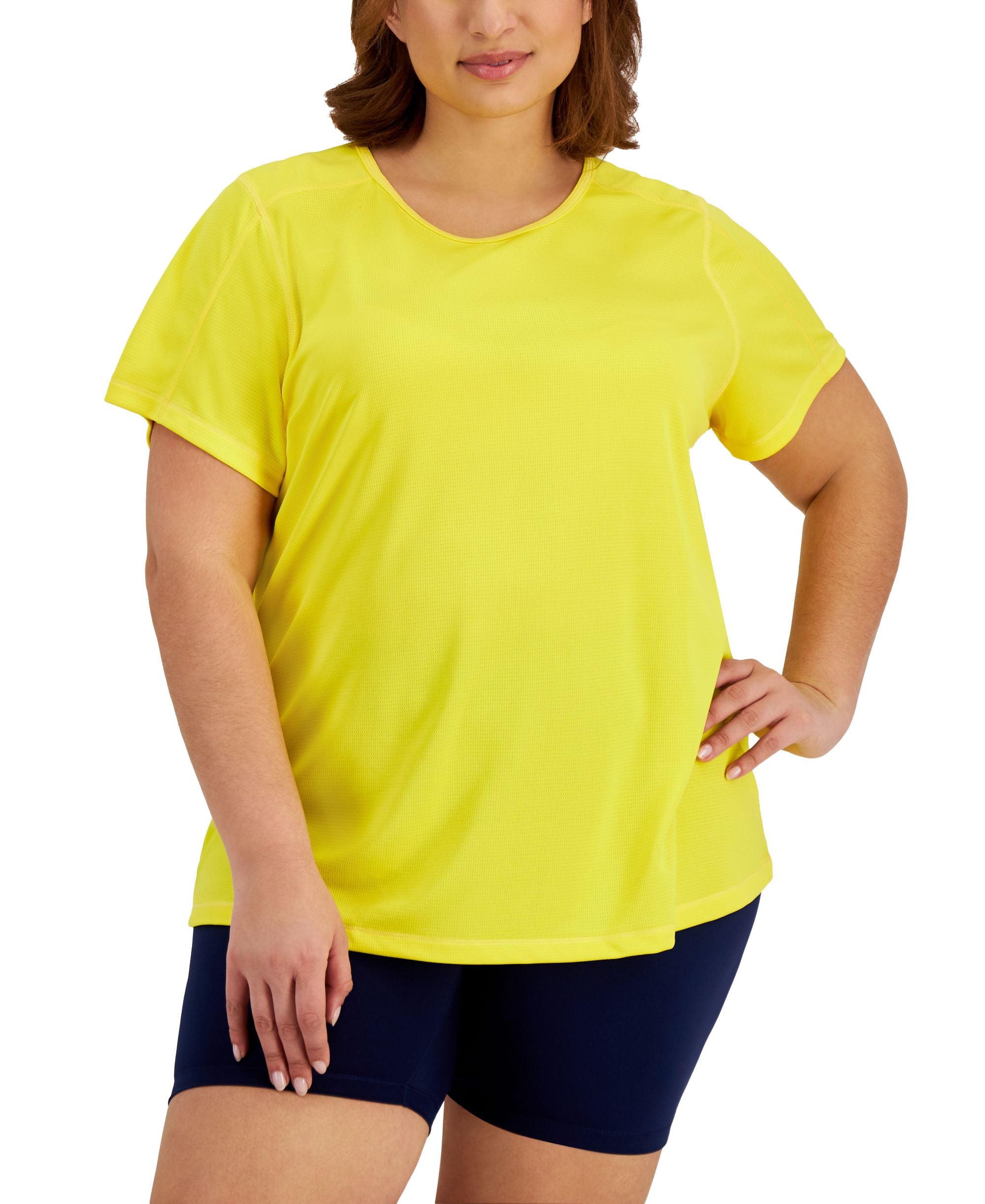 ID Ideology Plus Size Birdseye Mesh T-Modern Shirt
