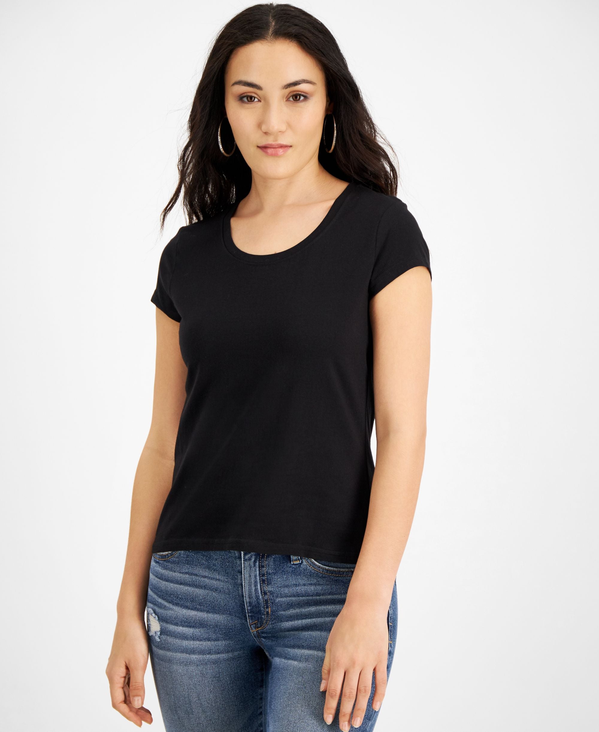 Jamie Layla Petite Scoop Neck Cap Sleeve T-Modern Shirt