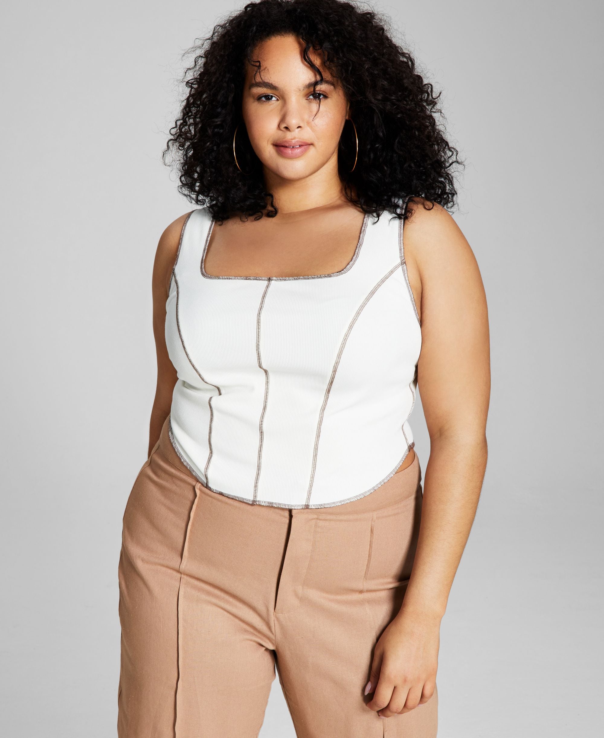 Now This Modern Plus Size Seam Tank Premium Top