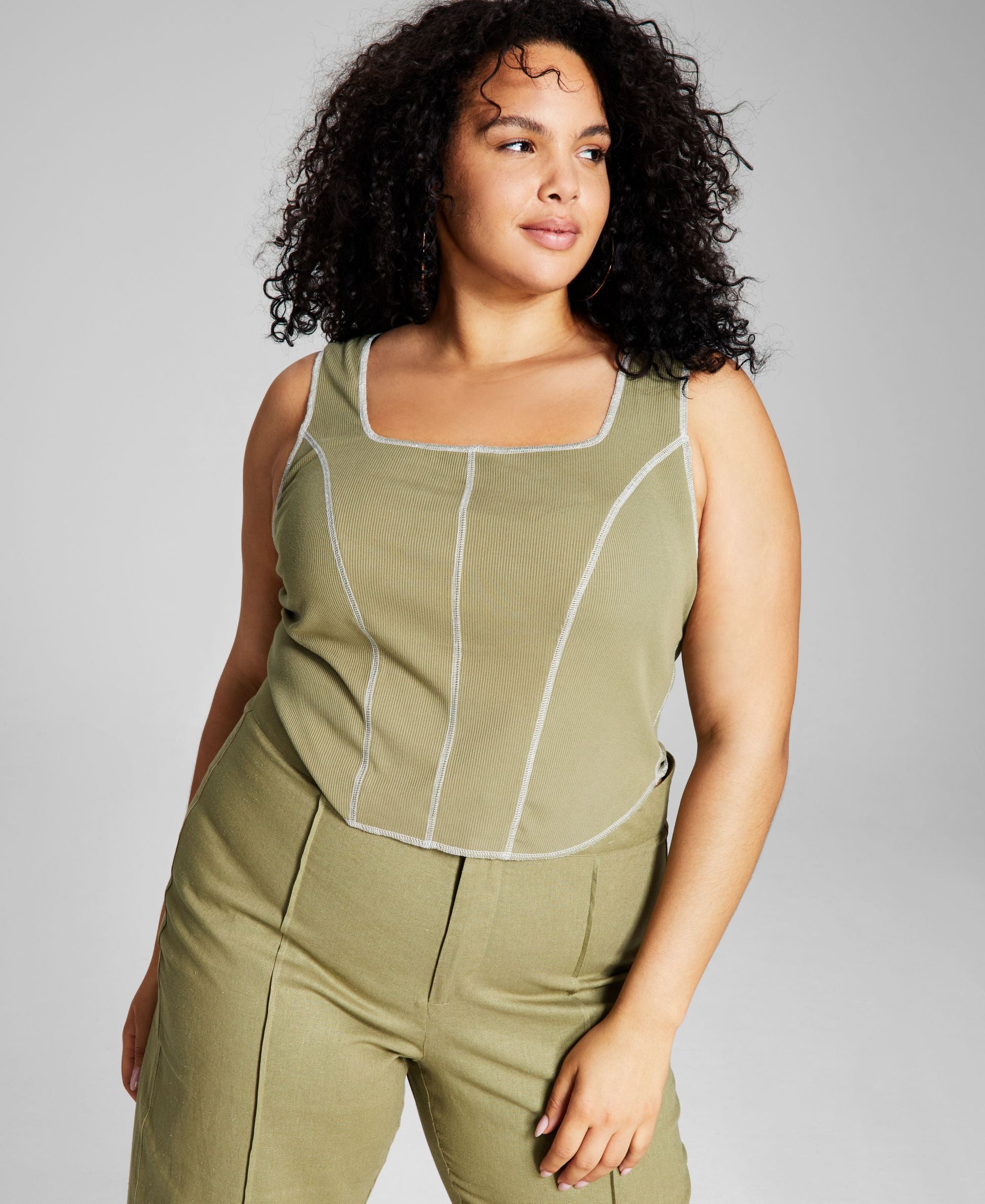 Now This Modern Plus Size Seam Tank Premium Top