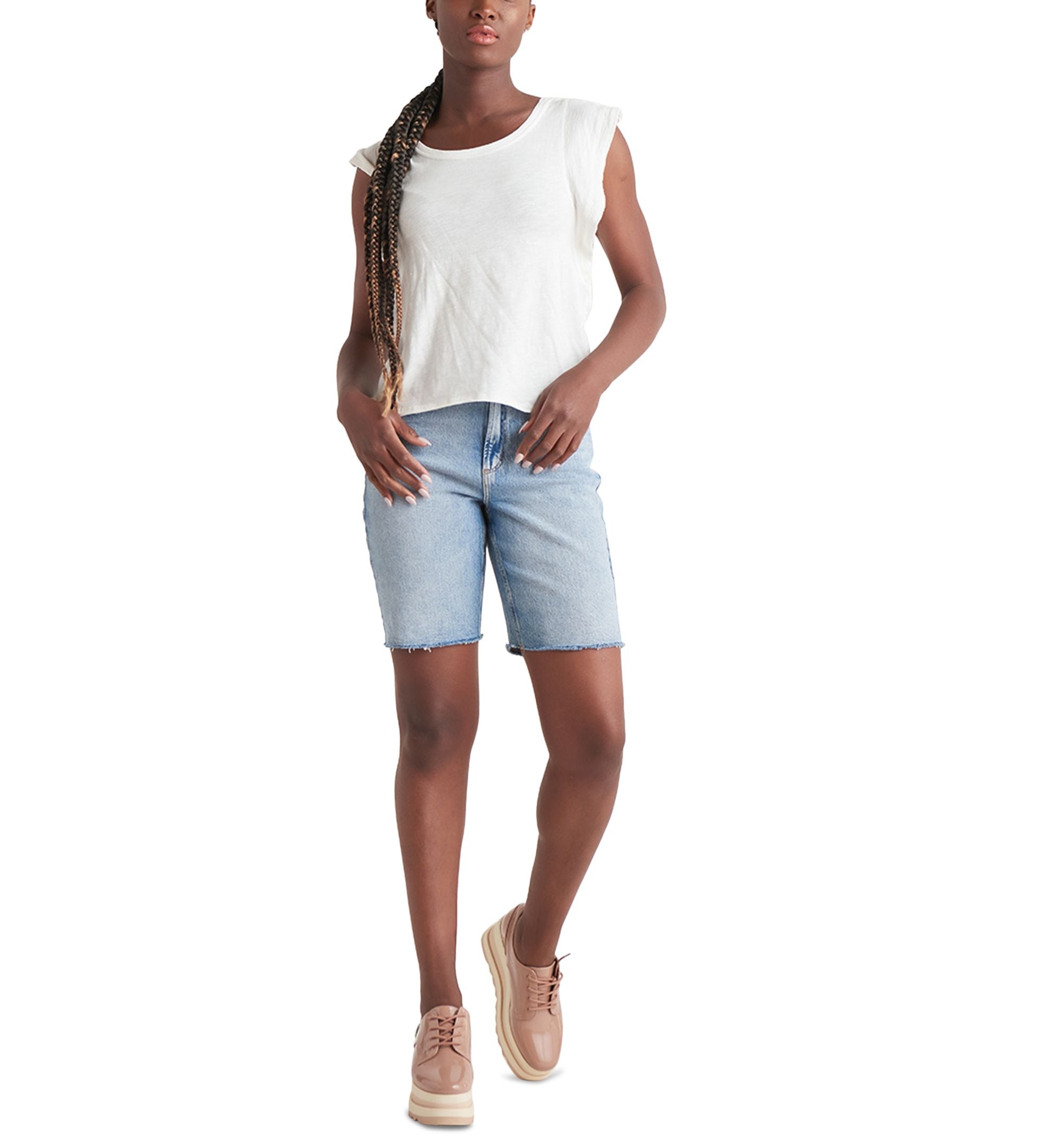 Black Tape Petite Cotton Flutter-Sleeve Premium Top