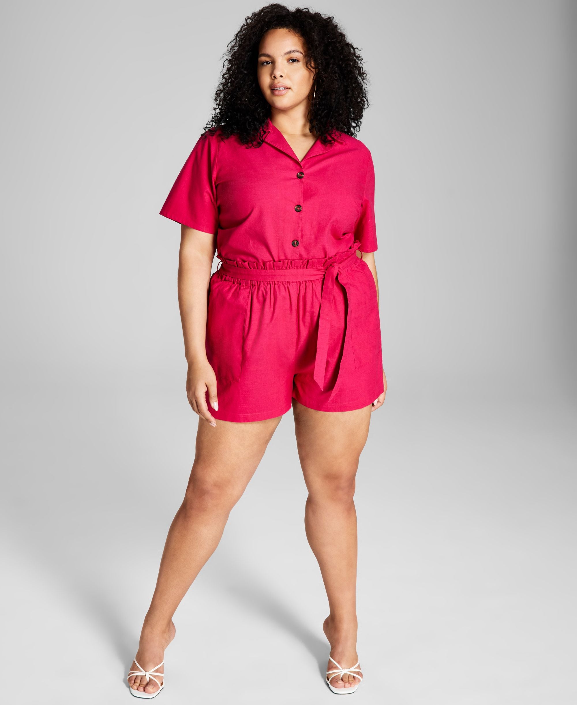 Now This Modern Plus Size Paperbag Premium Shorts