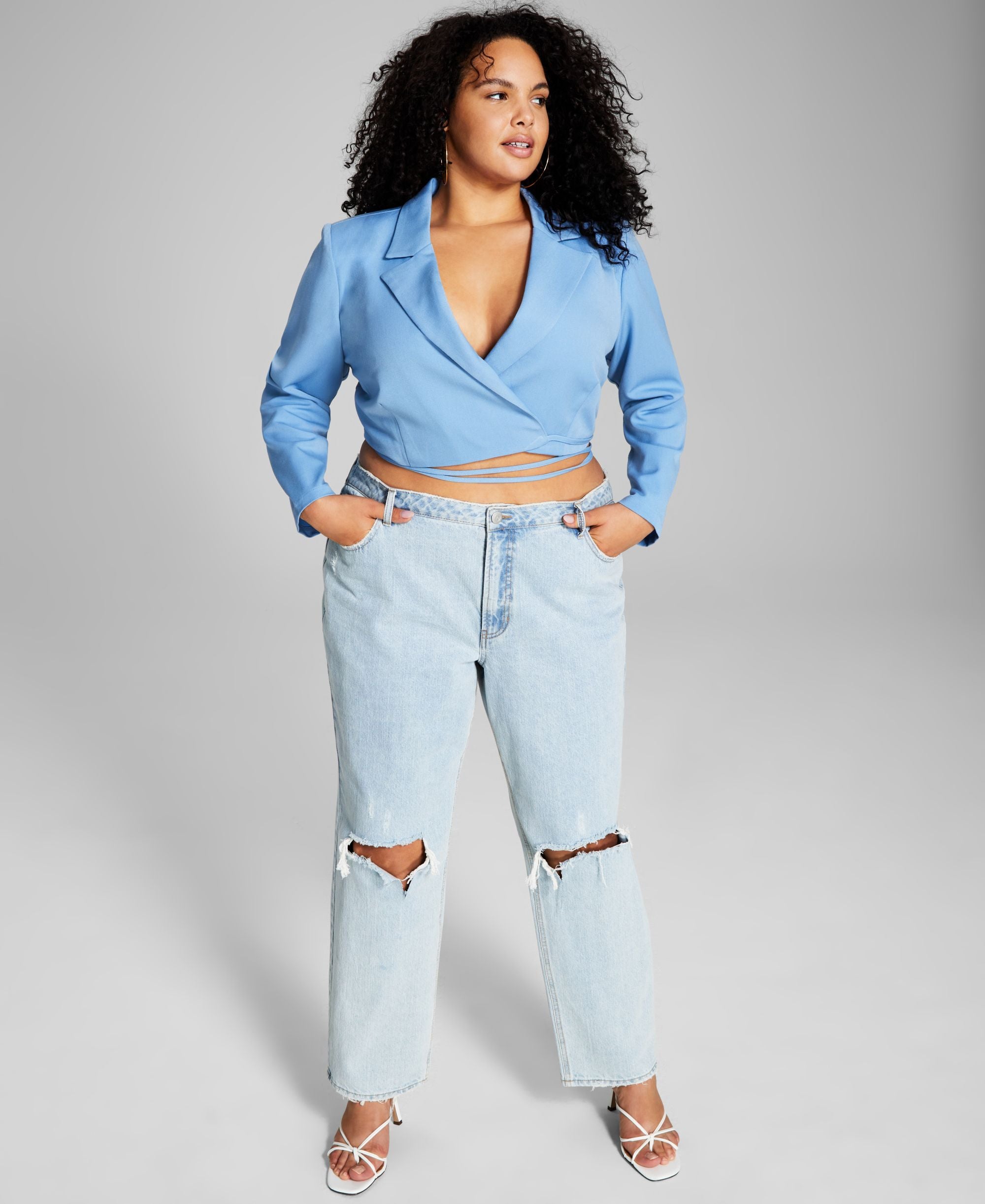 Now This Modern Plus Size Cropped Blazer