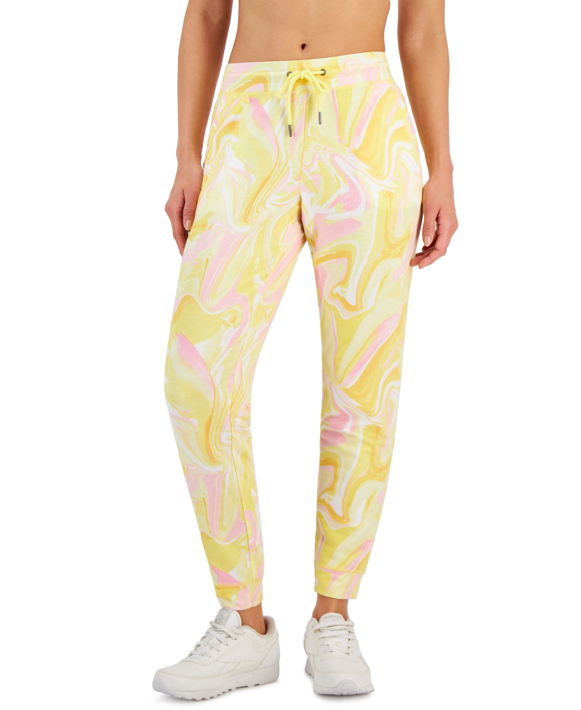 ID Ideology Womens Performance Whirl Print Slim-Cut Jogger Signature Pants