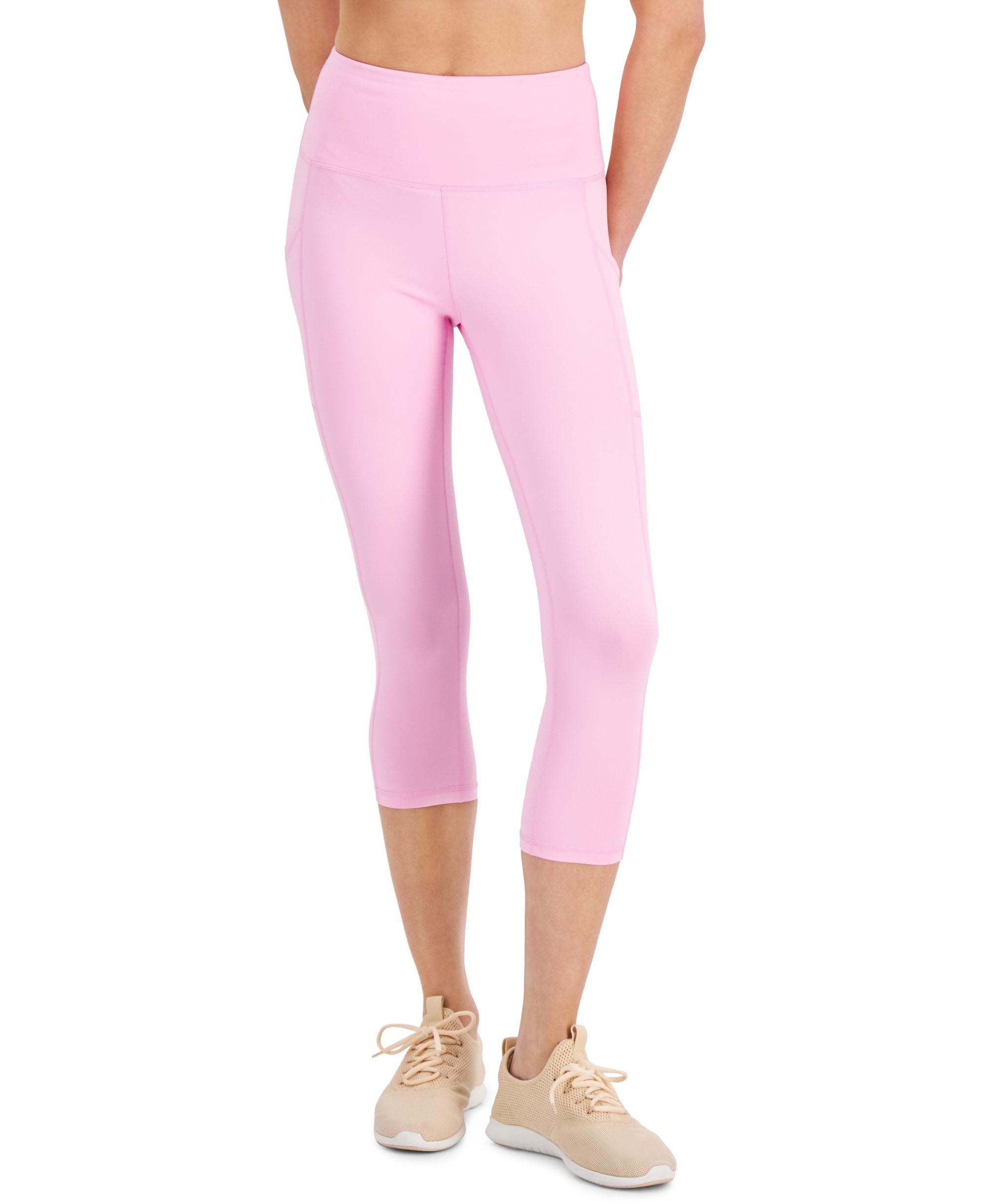 ID Ideology Womens Compression High Rise Side Pocket Cropped Leggings