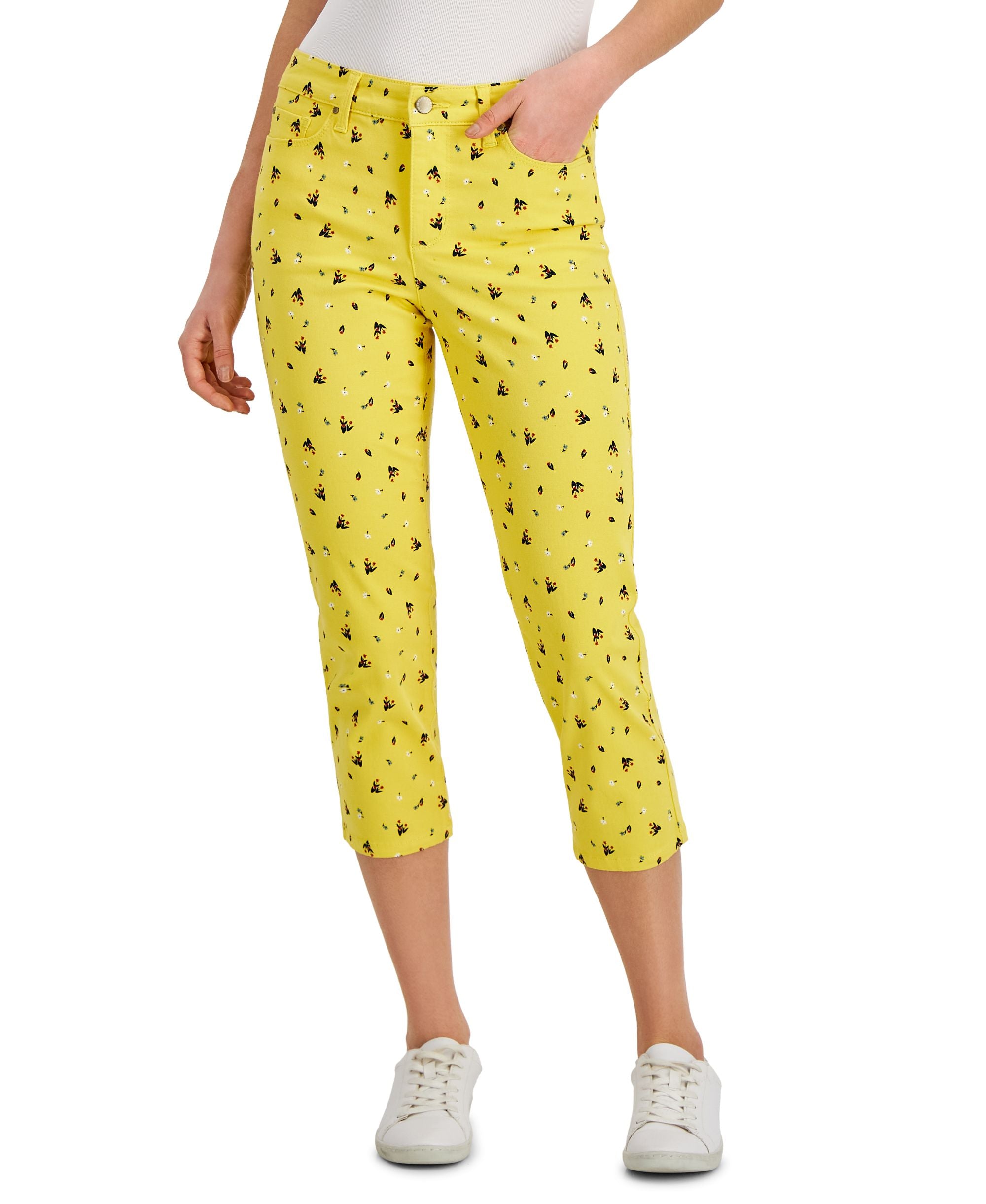 Charter Club Floret Denim Bristol Capri-Length Signature Pants