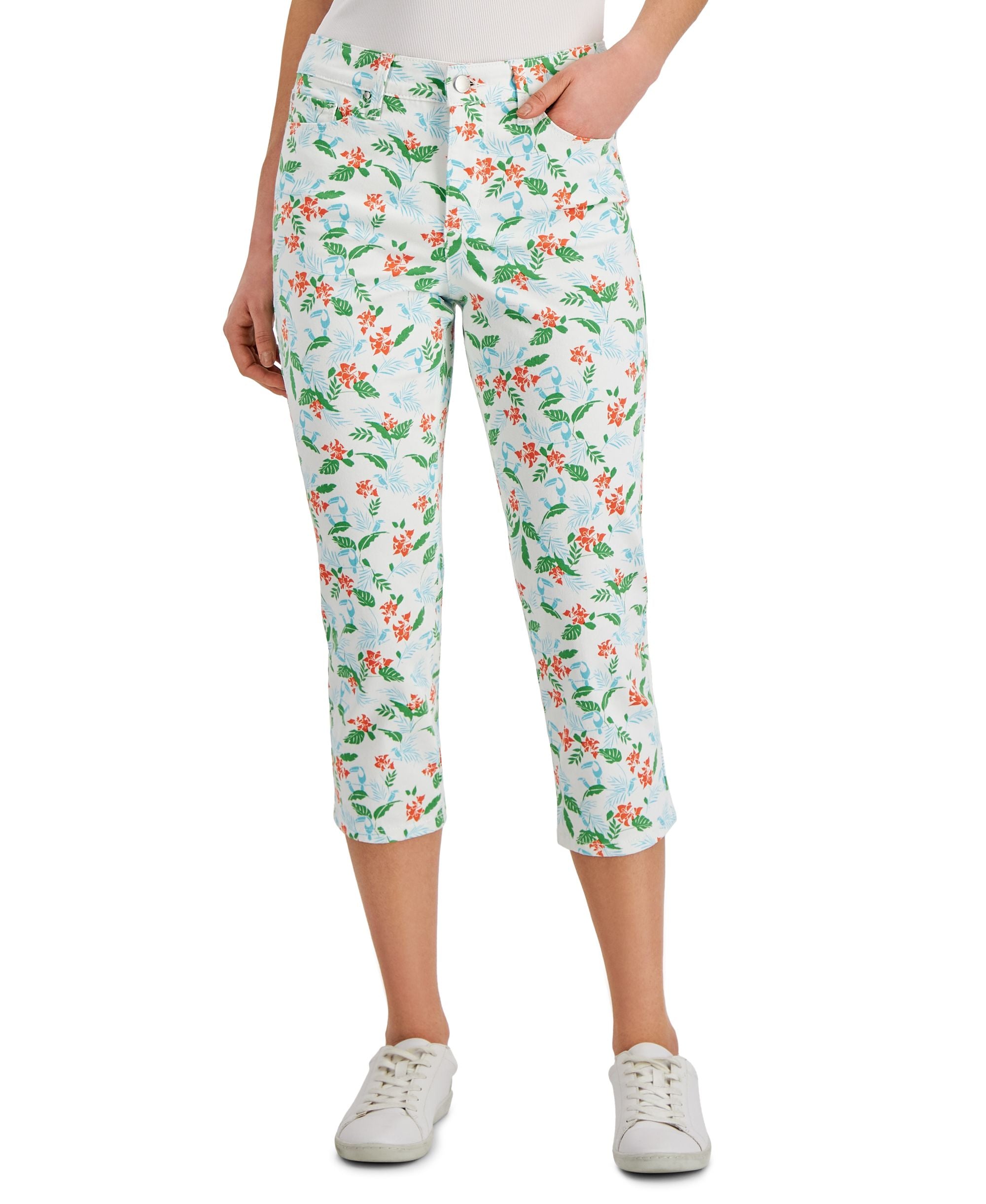 Charter Club Tropical Toucan Capri-Length Signature Pants