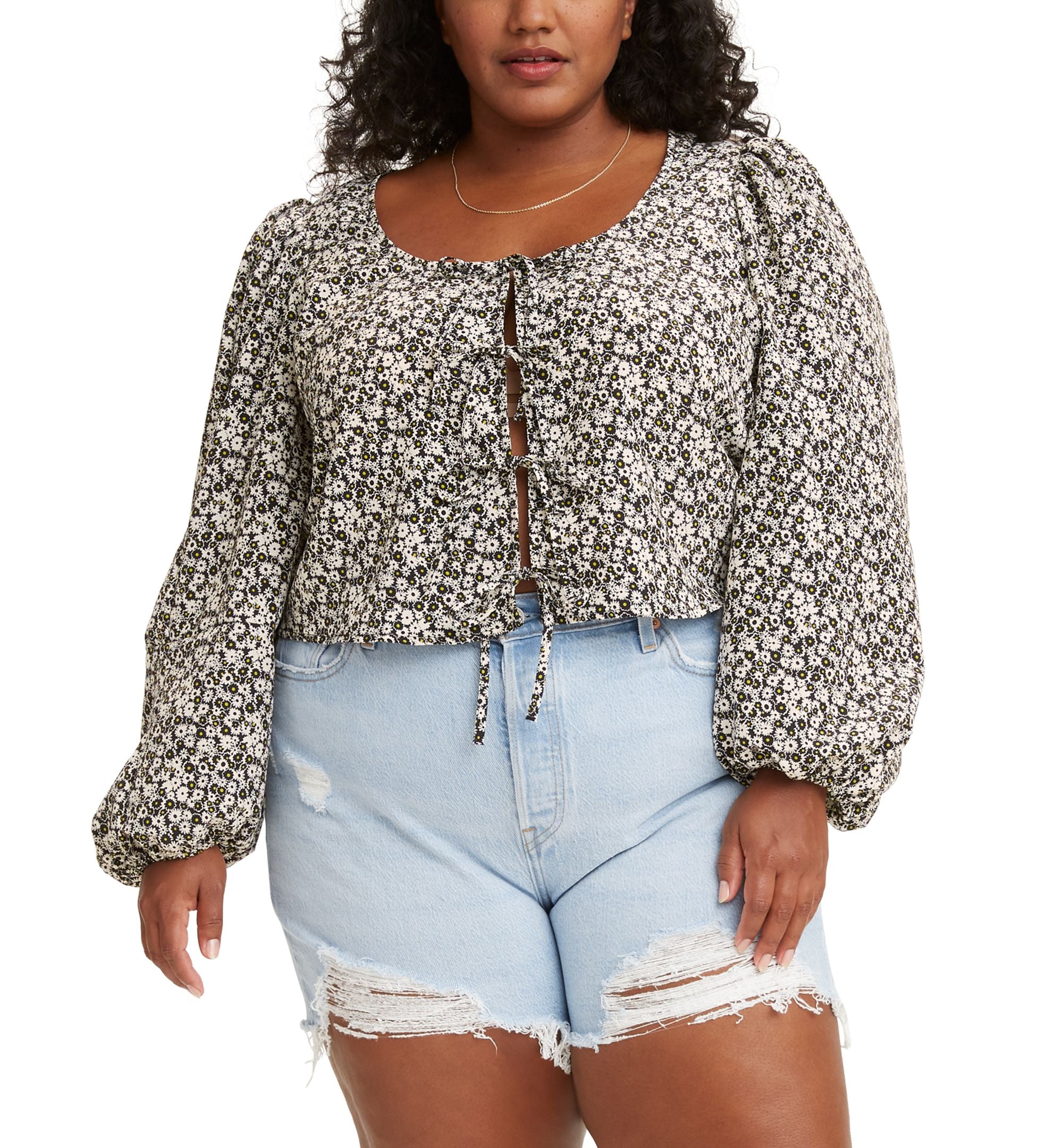 Levis Modern Plus Size Embry Tie Signature Blouse