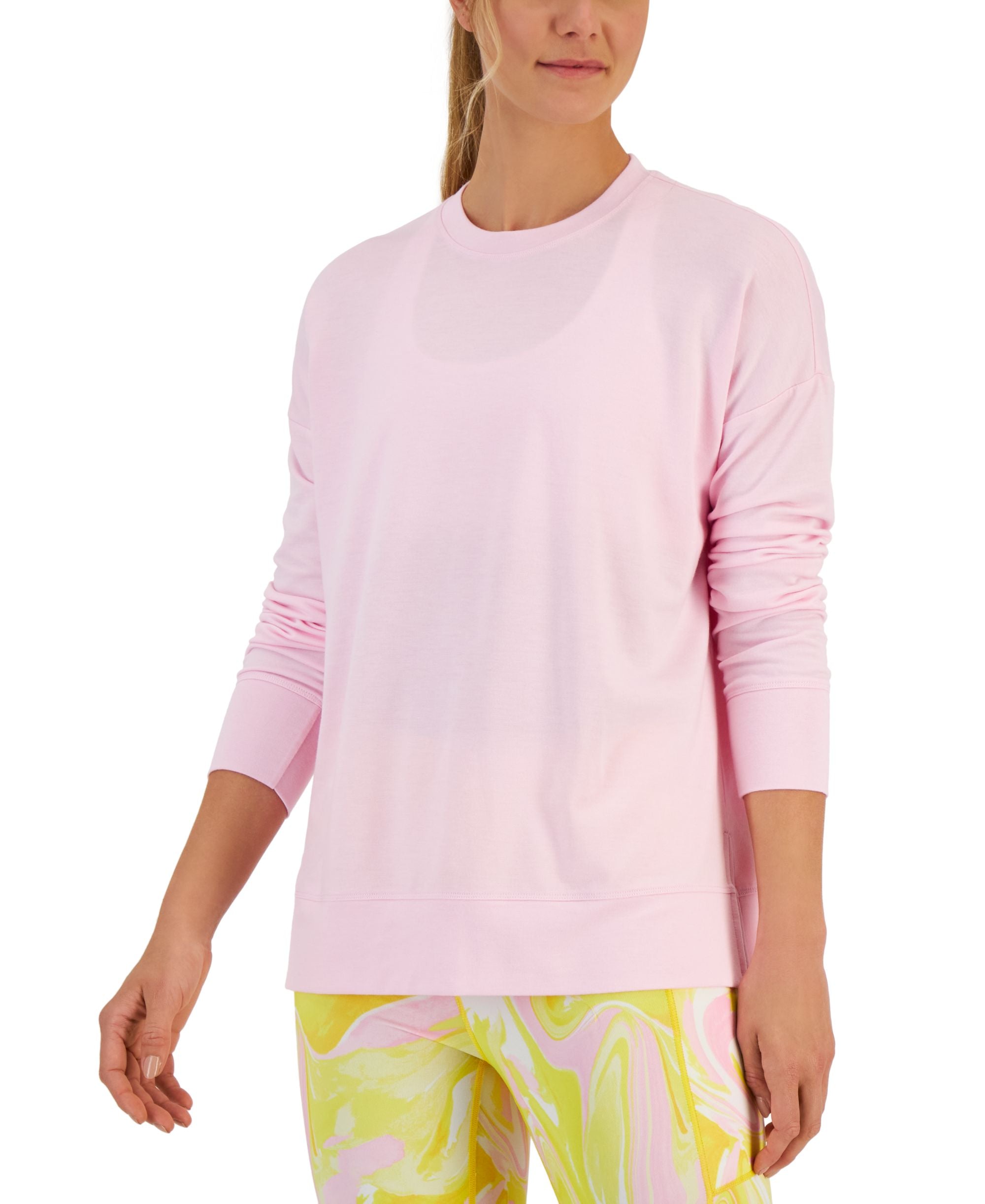 ID Ideology Womens Performance Solid Crewneck Premium Top