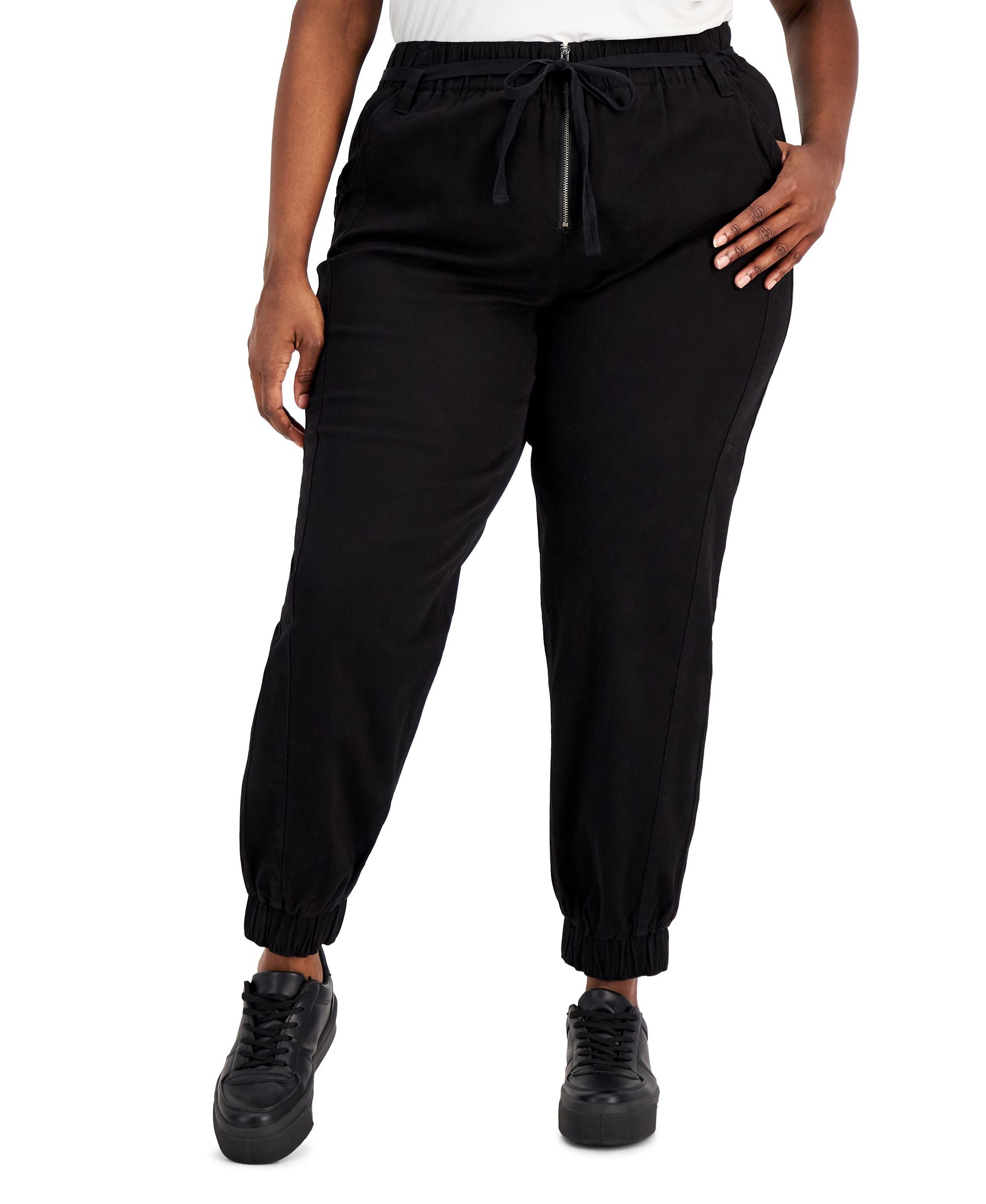 Tinseltown Modern Plus Size Zip-Front Jogger Signature Pants