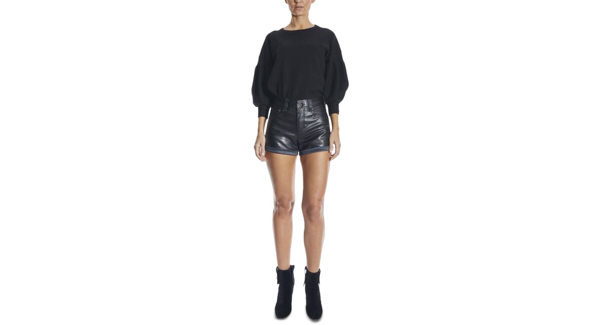 Dollhouse Modern Plus Size Faux-Leather Finish Premium Shorts