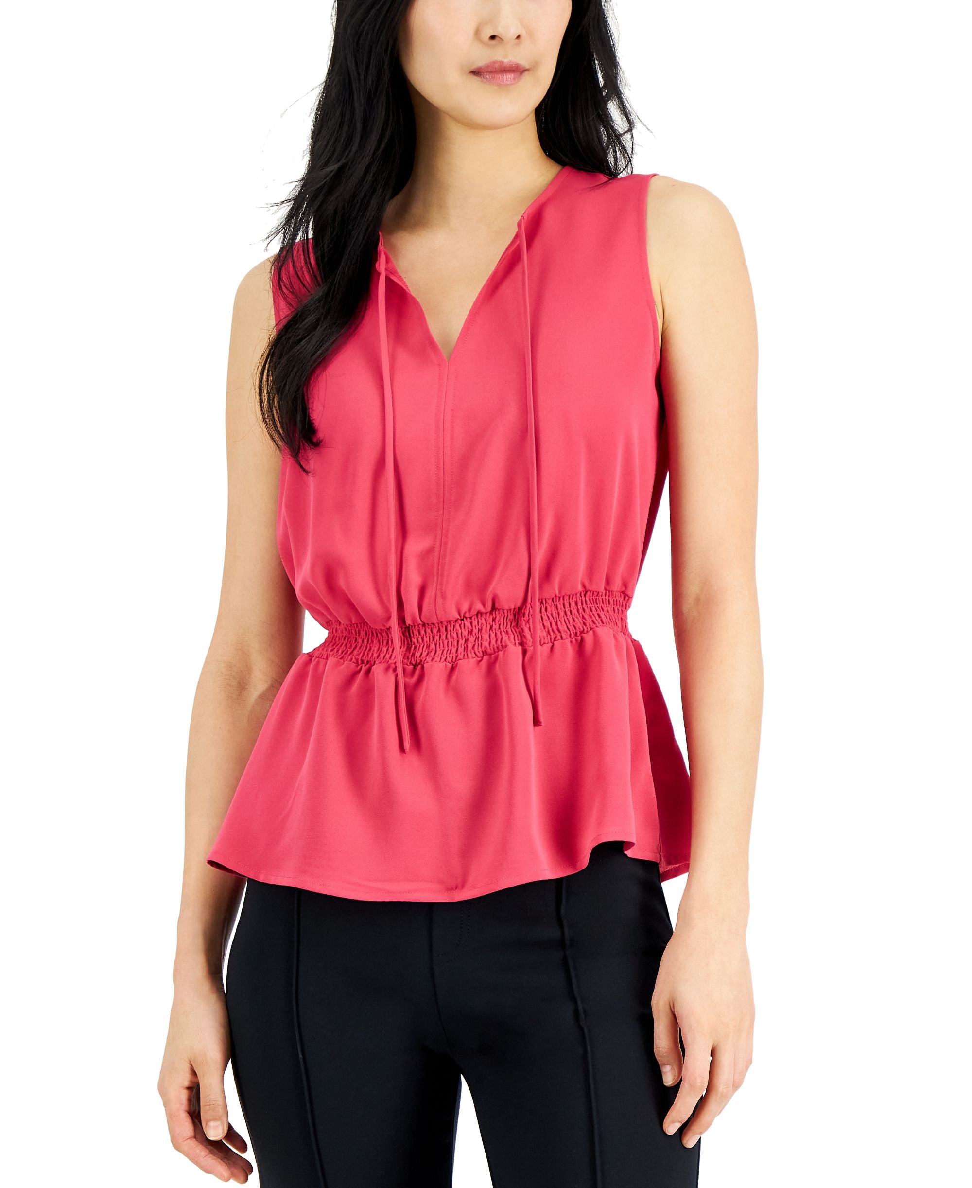 Alfani Plus Size Smocked Waist Premium Top