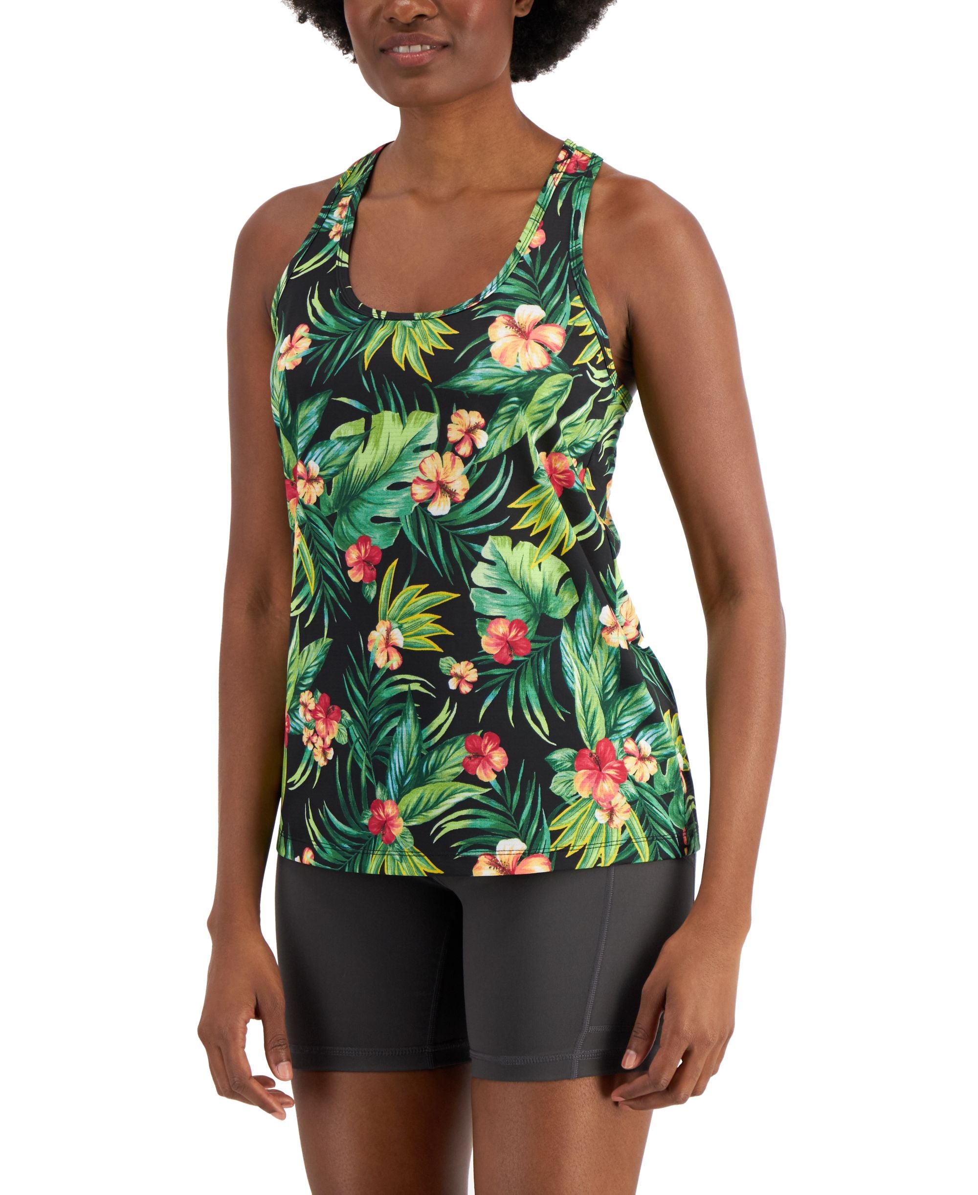 ID Ideology Womens Tropical Print Tank Premium Top