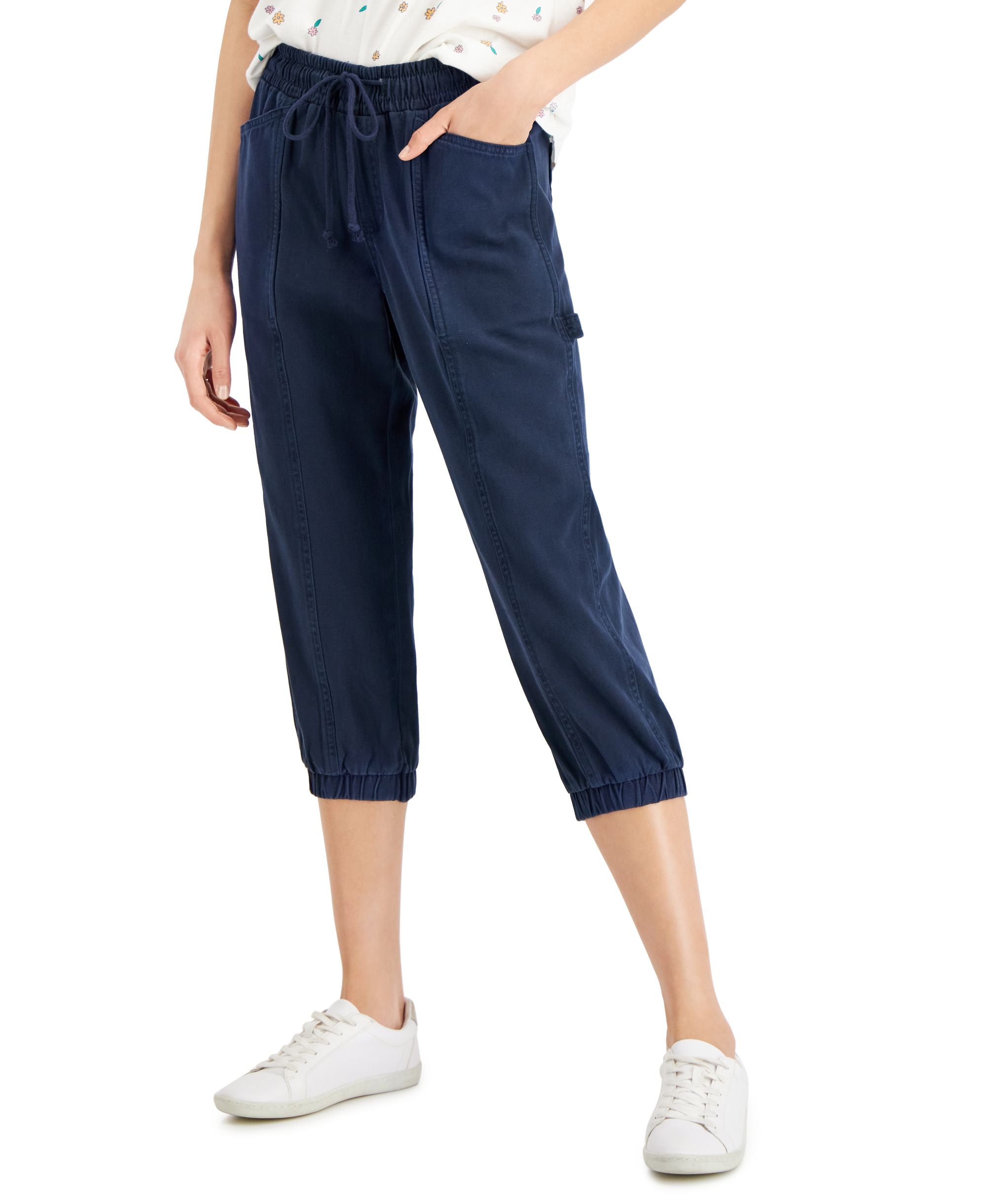 Style & Co Womens Twill Cropped Utility Signature Pants