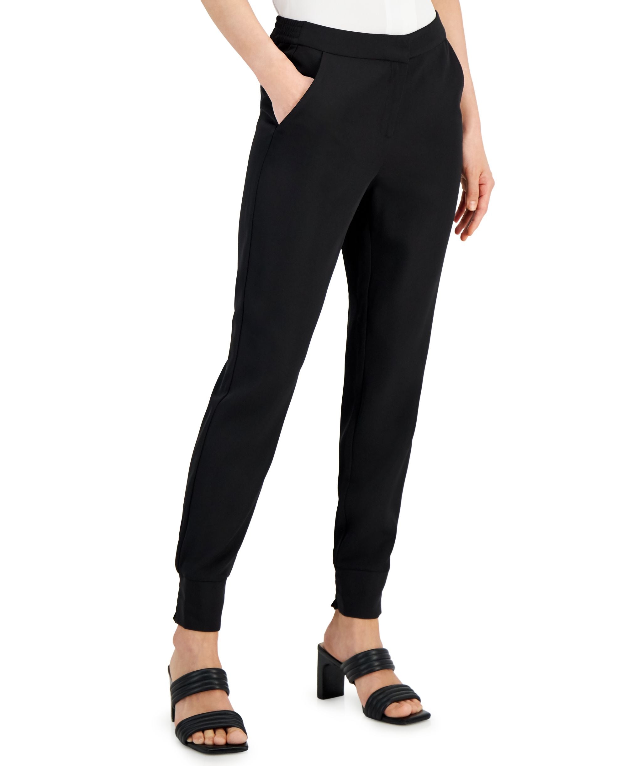 Alfani Womens Zip Jogger Signature Pants