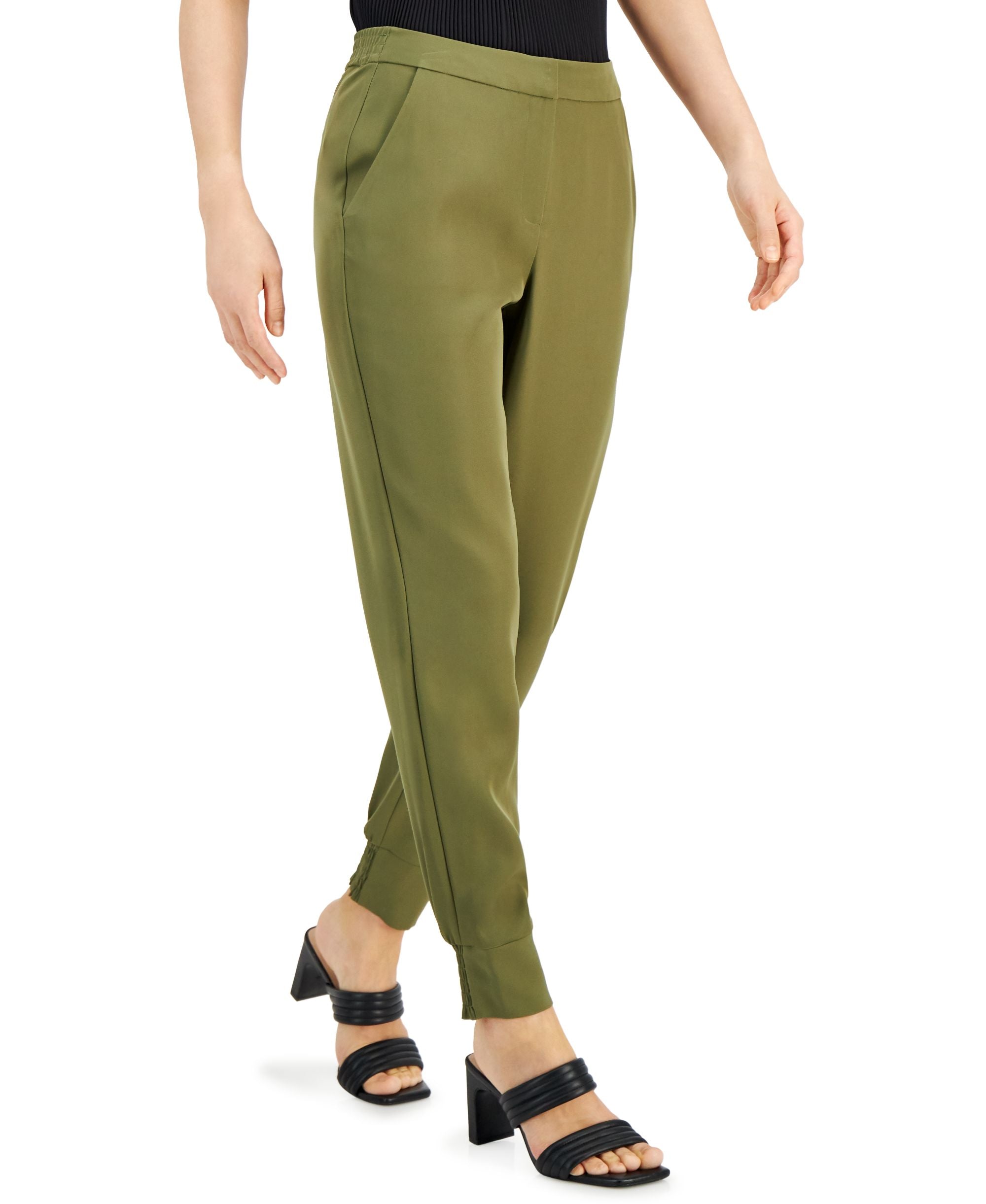 Alfani Womens Zip Jogger Signature Pants