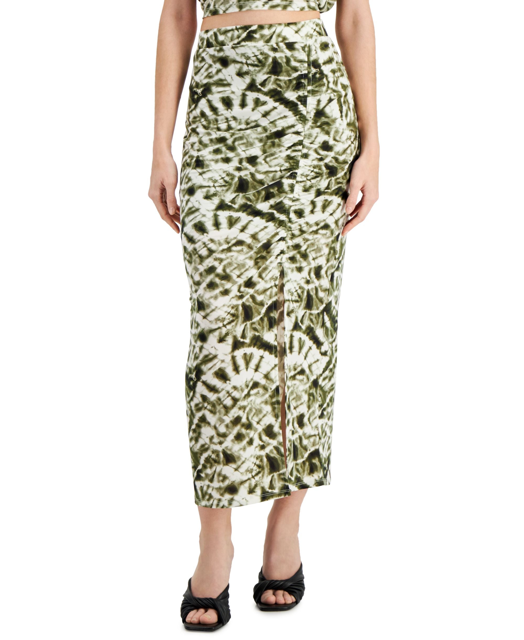 INC International Concepts Womens Slit Front Tie Dye Printed Modern Skirt