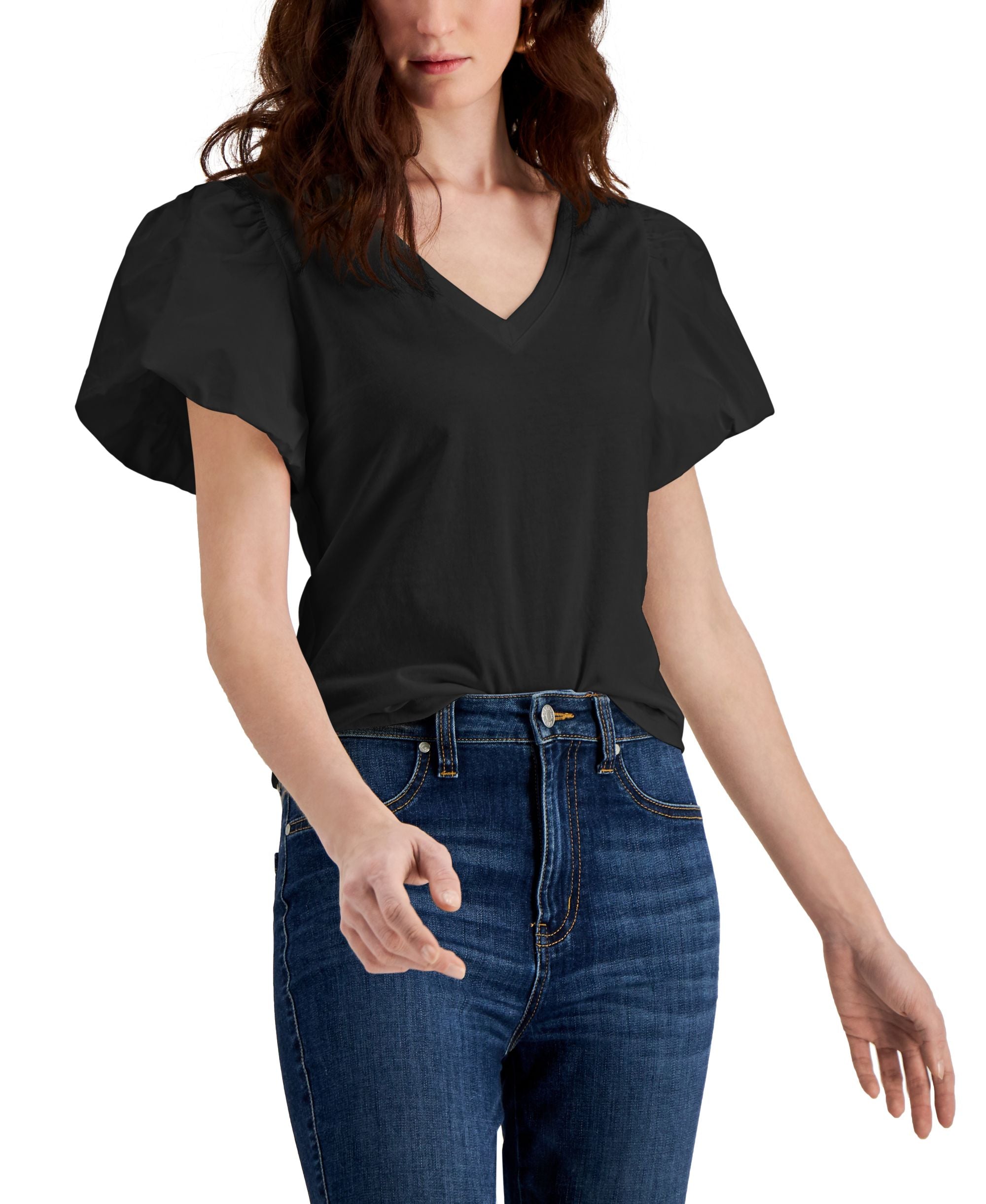 INC International Concepts Ruffled Sleeve Premium Top