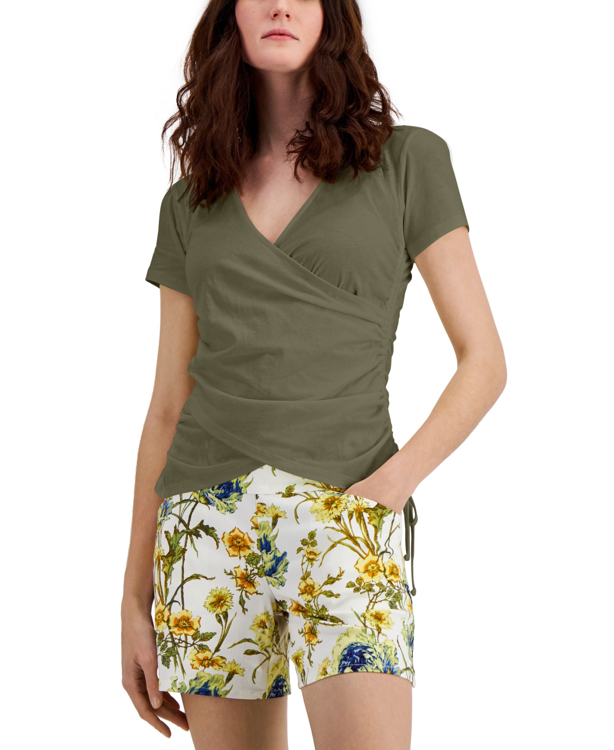 INC International Concepts Surplice Side Tie T-Modern Shirt