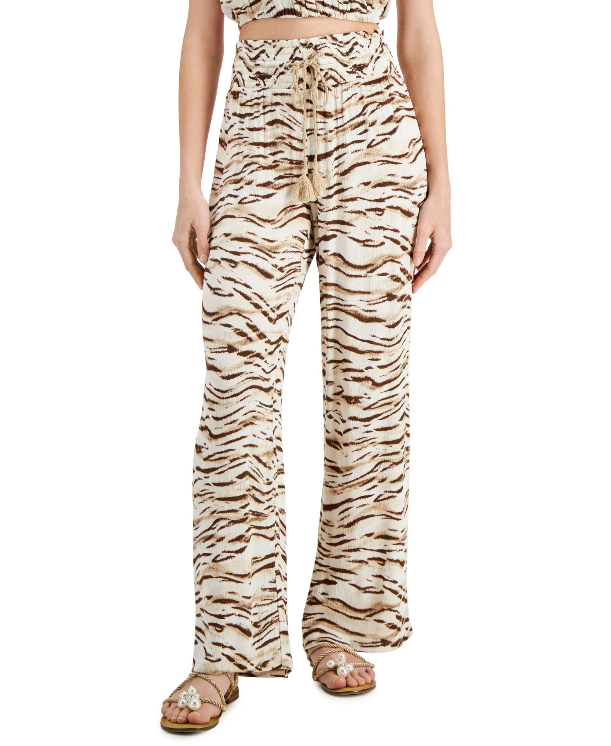 INC International Concepts Womens Printed Wide-Leg Signature Pants