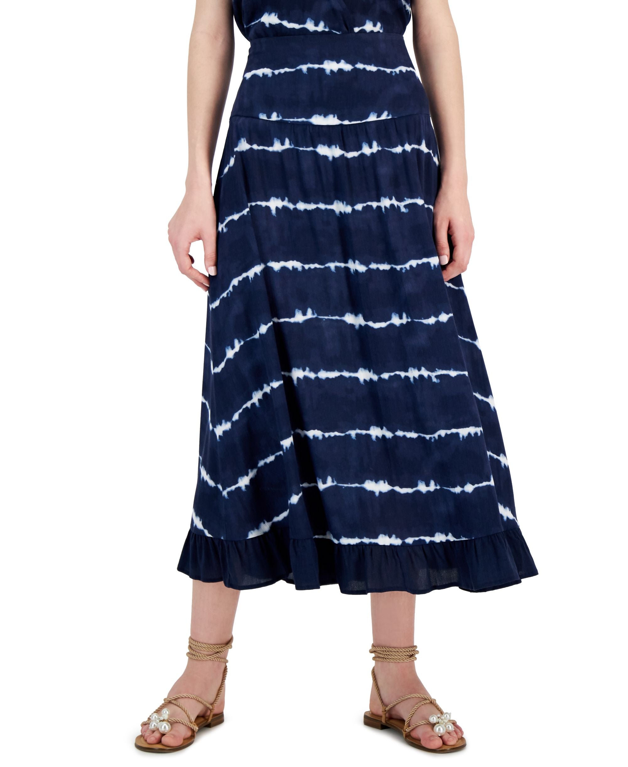 INC International Concepts Womens Tie Dye Stripe Modern Skirt