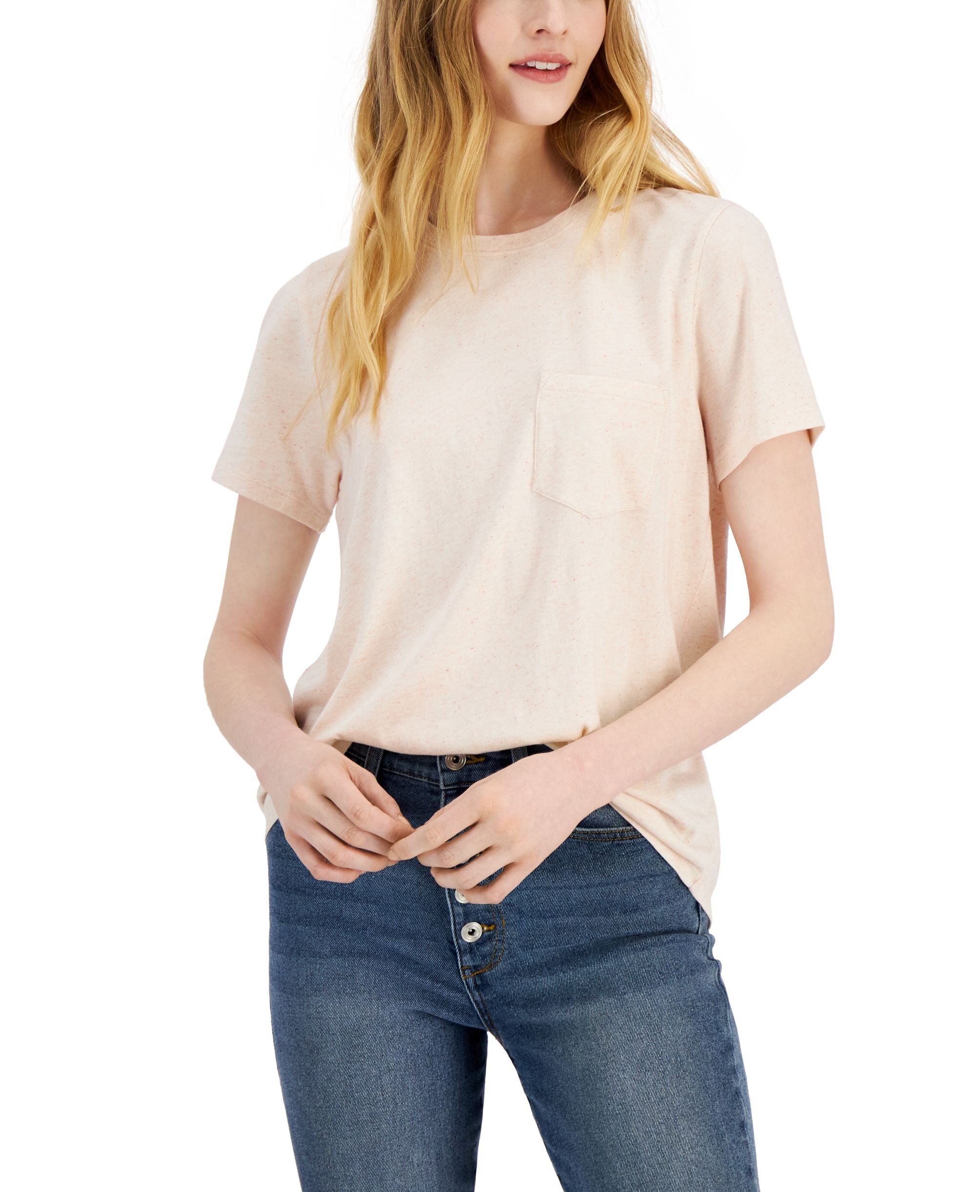 Style & Co Womens Cotton Pocket T-Modern Shirt