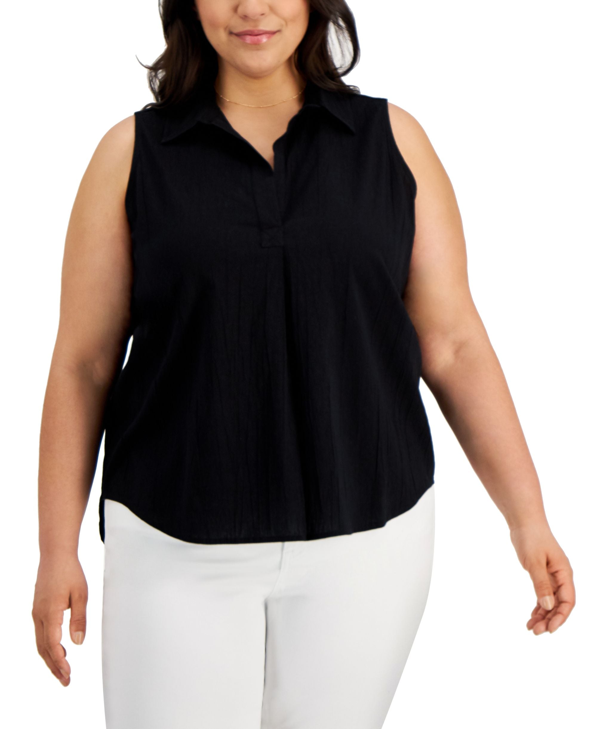 Style & Co Plus Size Woven Sleeveless Premium Top