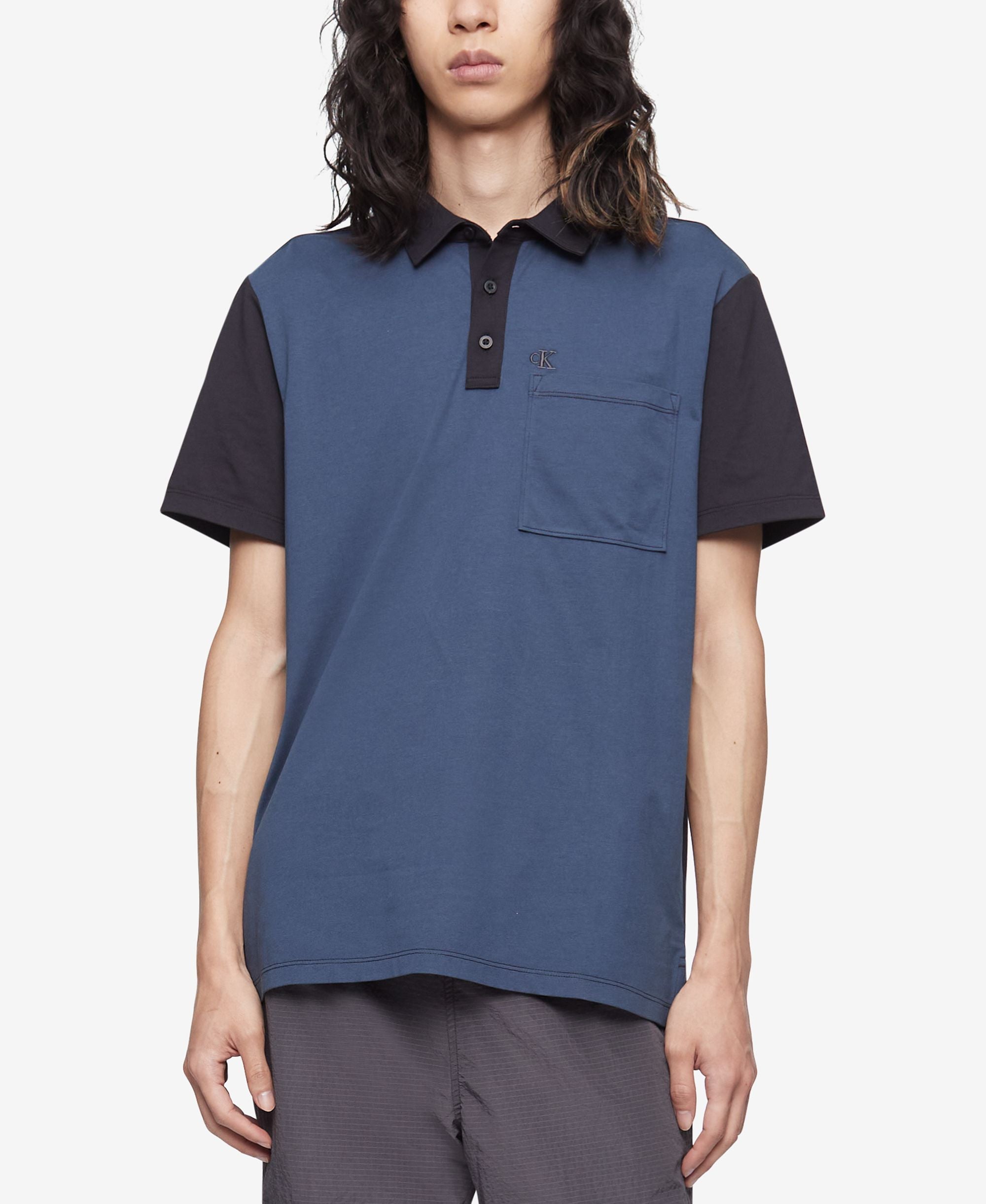 Calvin Klein Mens Colorblocked Polo Modern Shirt