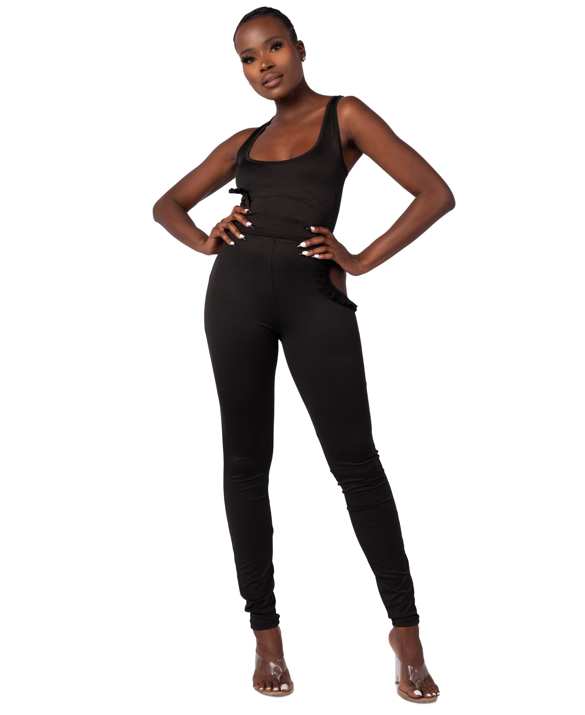 From Grayscale Ruffled Cutout Tank Premium Top