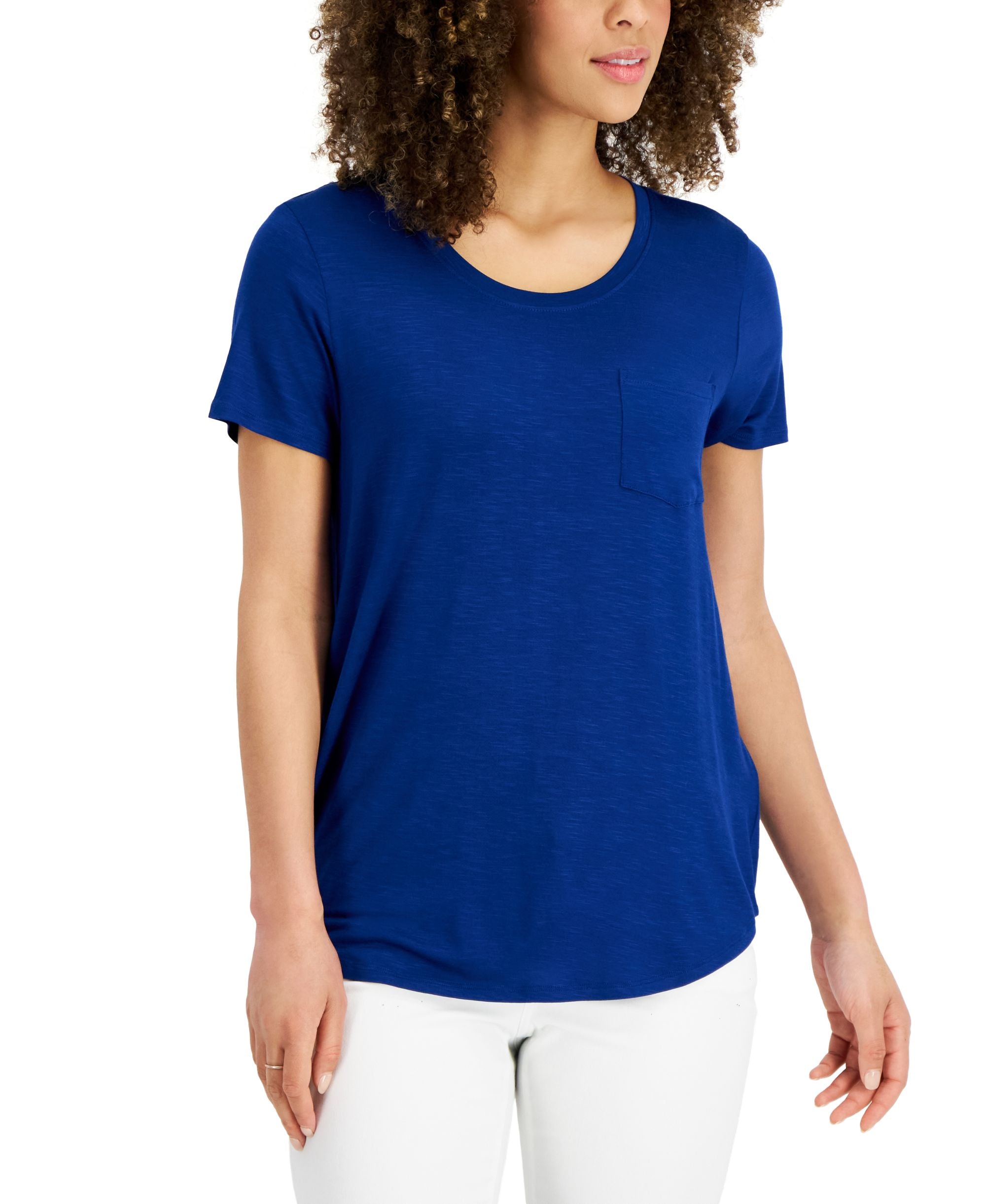 Style & Co Draped One Pocket T-Modern Shirt