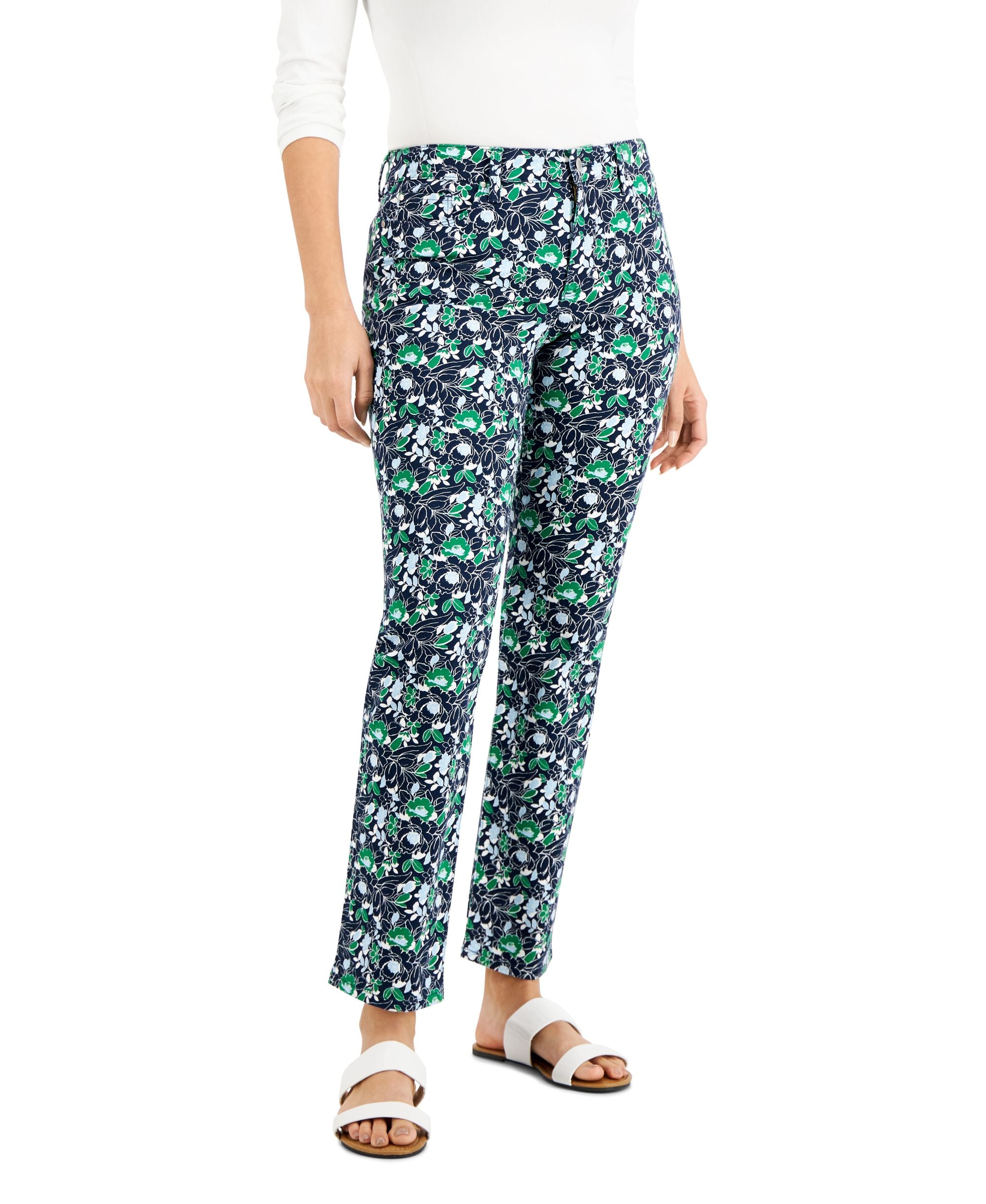 Charter Club Lexington Geo-Print Straight-Leg Premium Jeans
