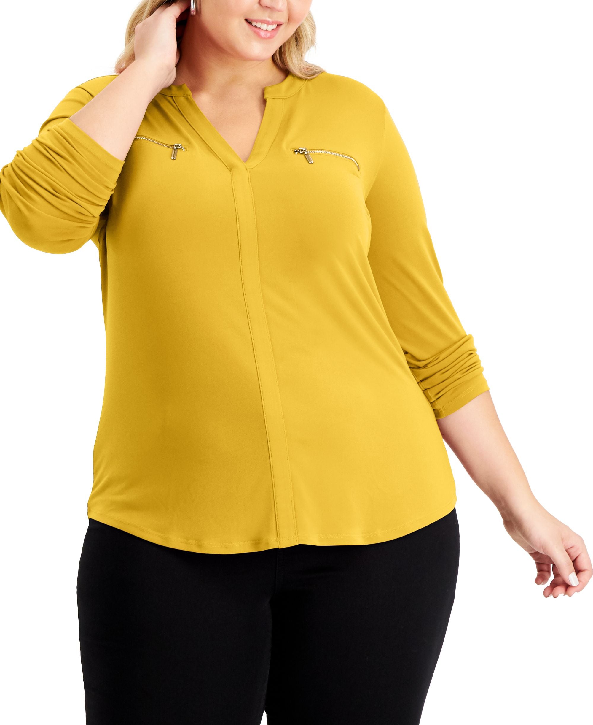 Plus Size Zip-Pocket Premium Top