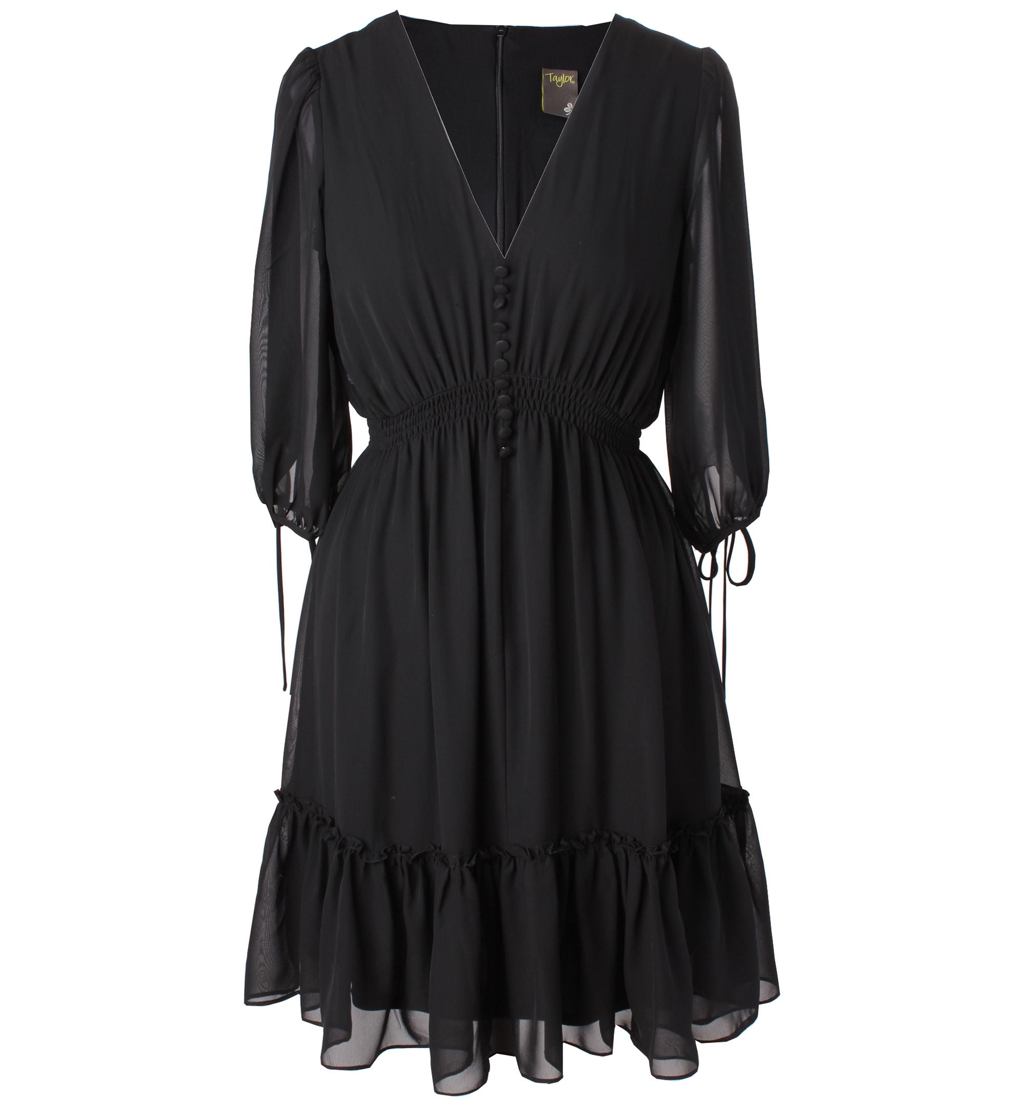 Taylor Smocked Chiffon A-Line Dress